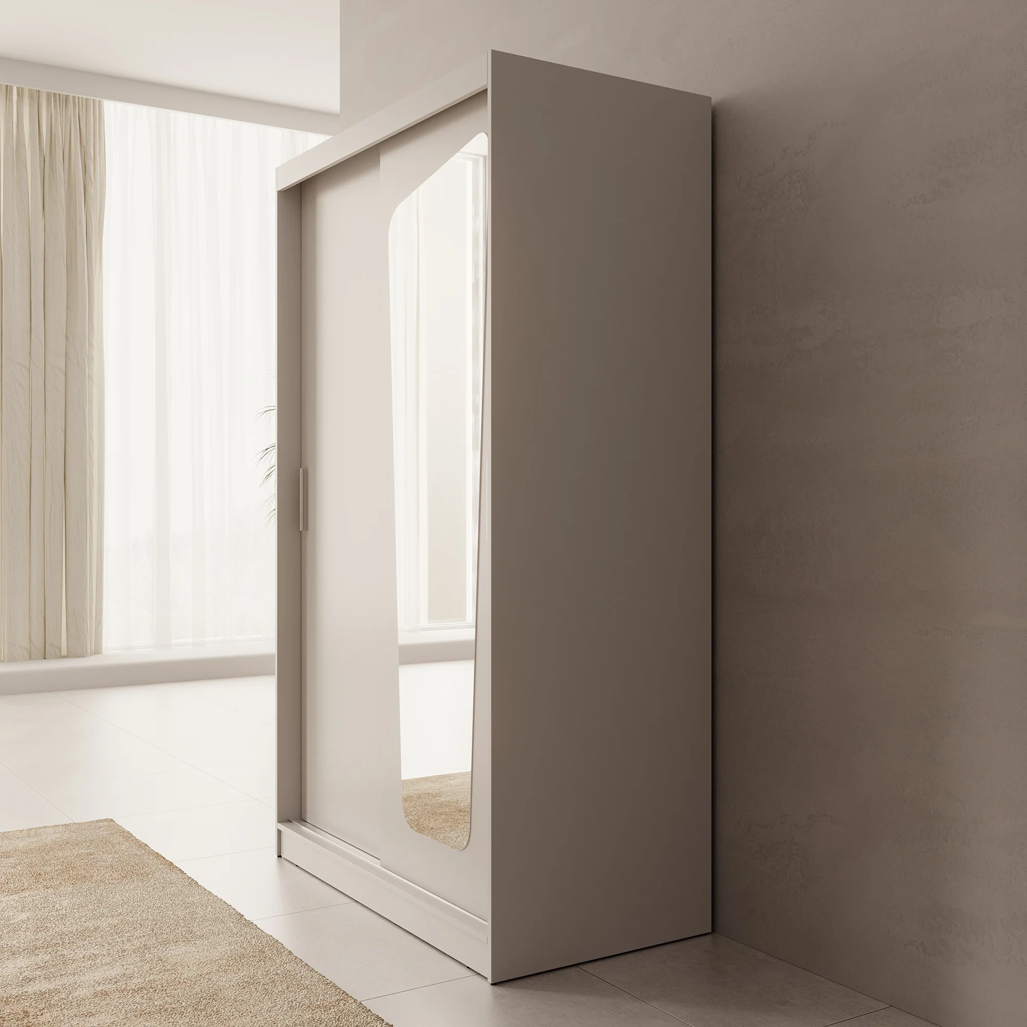 Moyo - Kledingkast met 2 schuifdeuren - Beige - 120x62x200 cm - Image 4