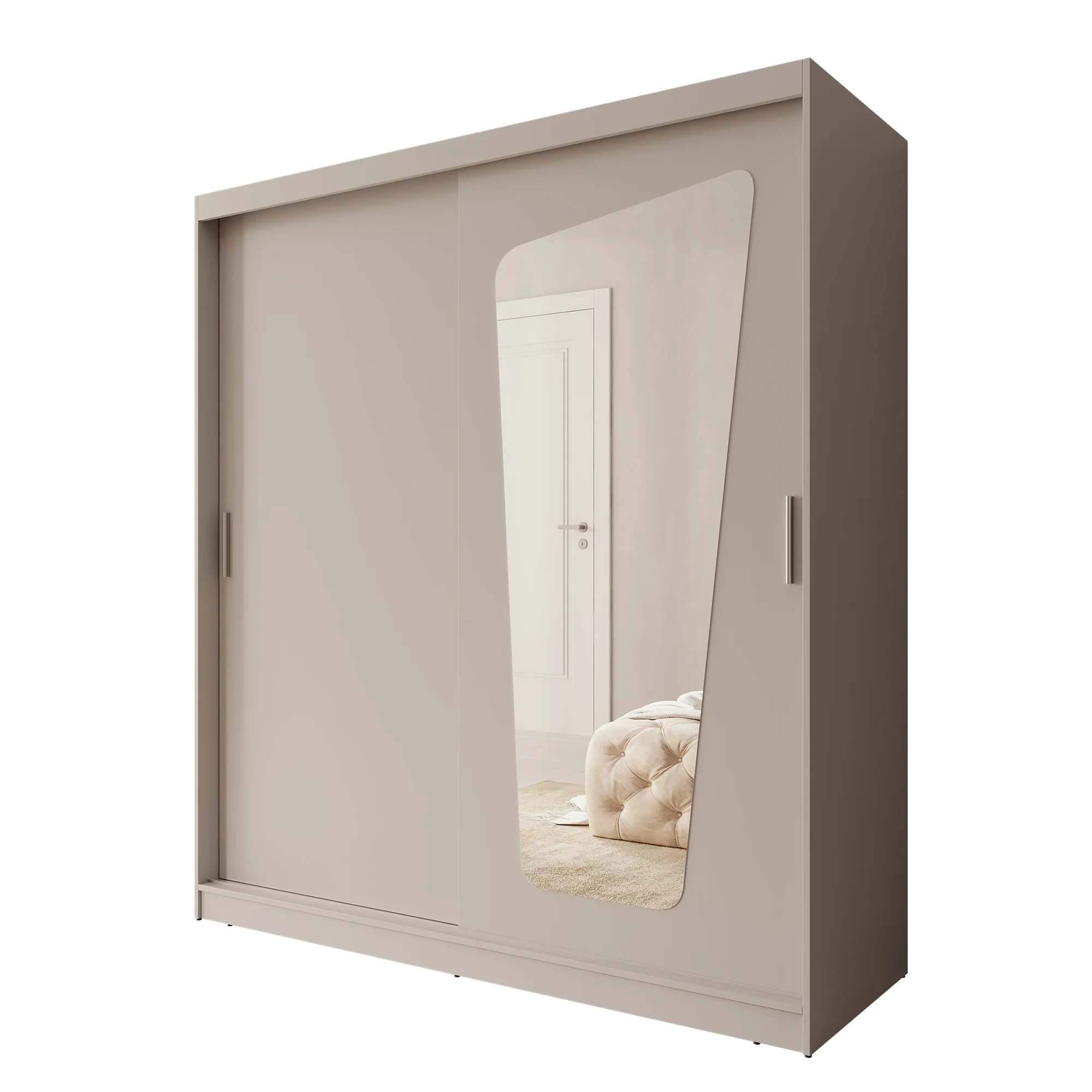 Moyo - Kledingkast met 2 schuifdeuren - Beige - 180x62x200 cm - Image 7
