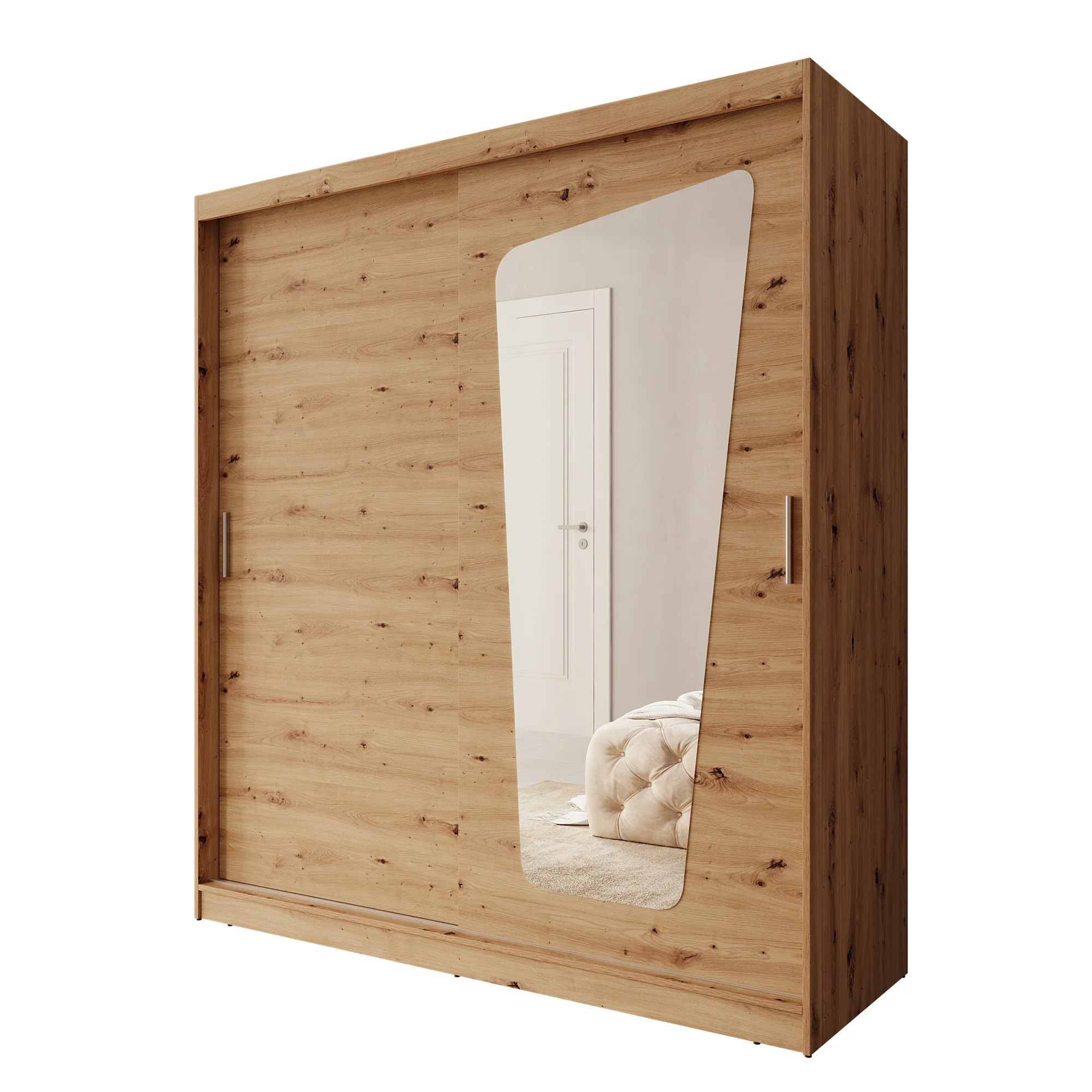 Moyo - Kledingkast met 2 schuifdeuren - Eikenpatroon - 180x62x200 cm - Image 7
