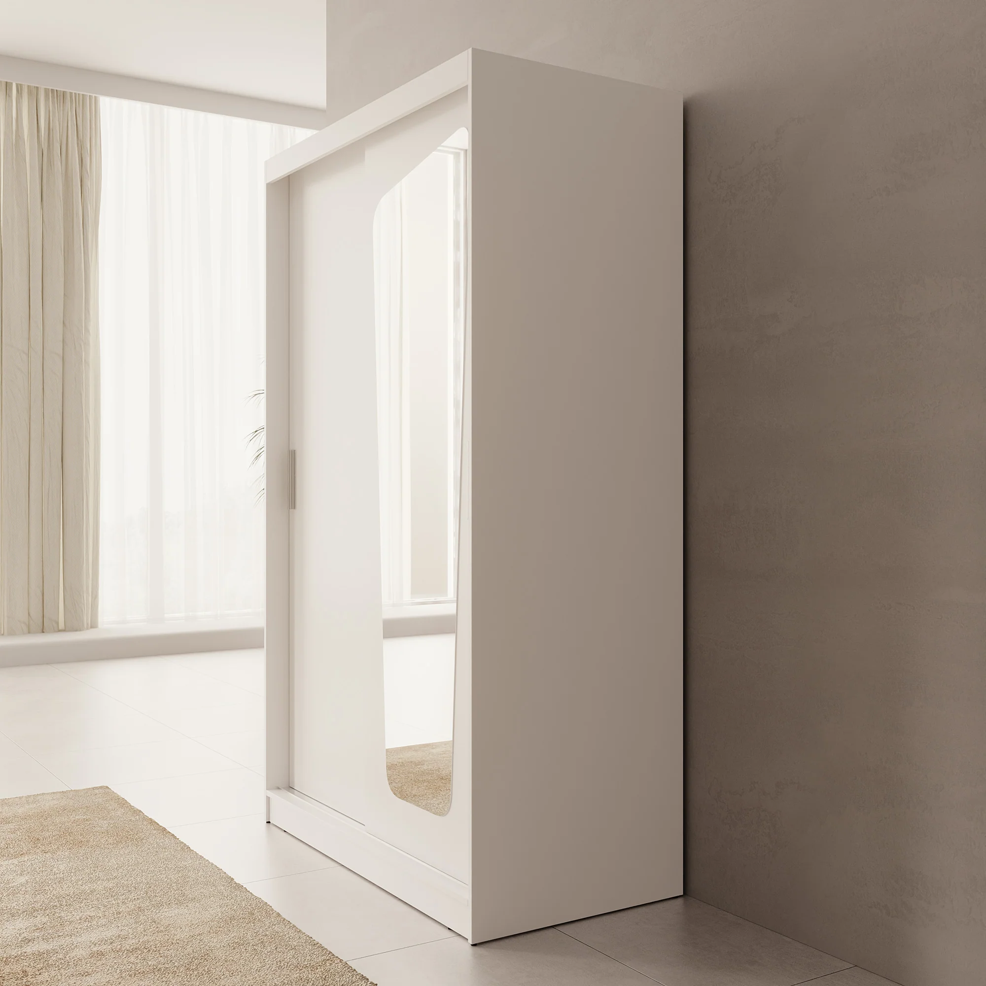 Moyo - Kledingkast met 2 schuifdeuren - Wit - 120x62x200 cm - Image 4