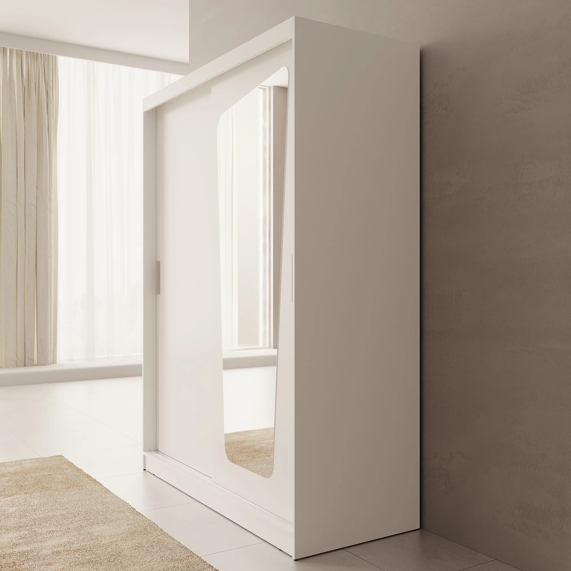 Moyo - Kledingkast met 2 schuifdeuren - Wit - 150x62x200 cm - Image 4