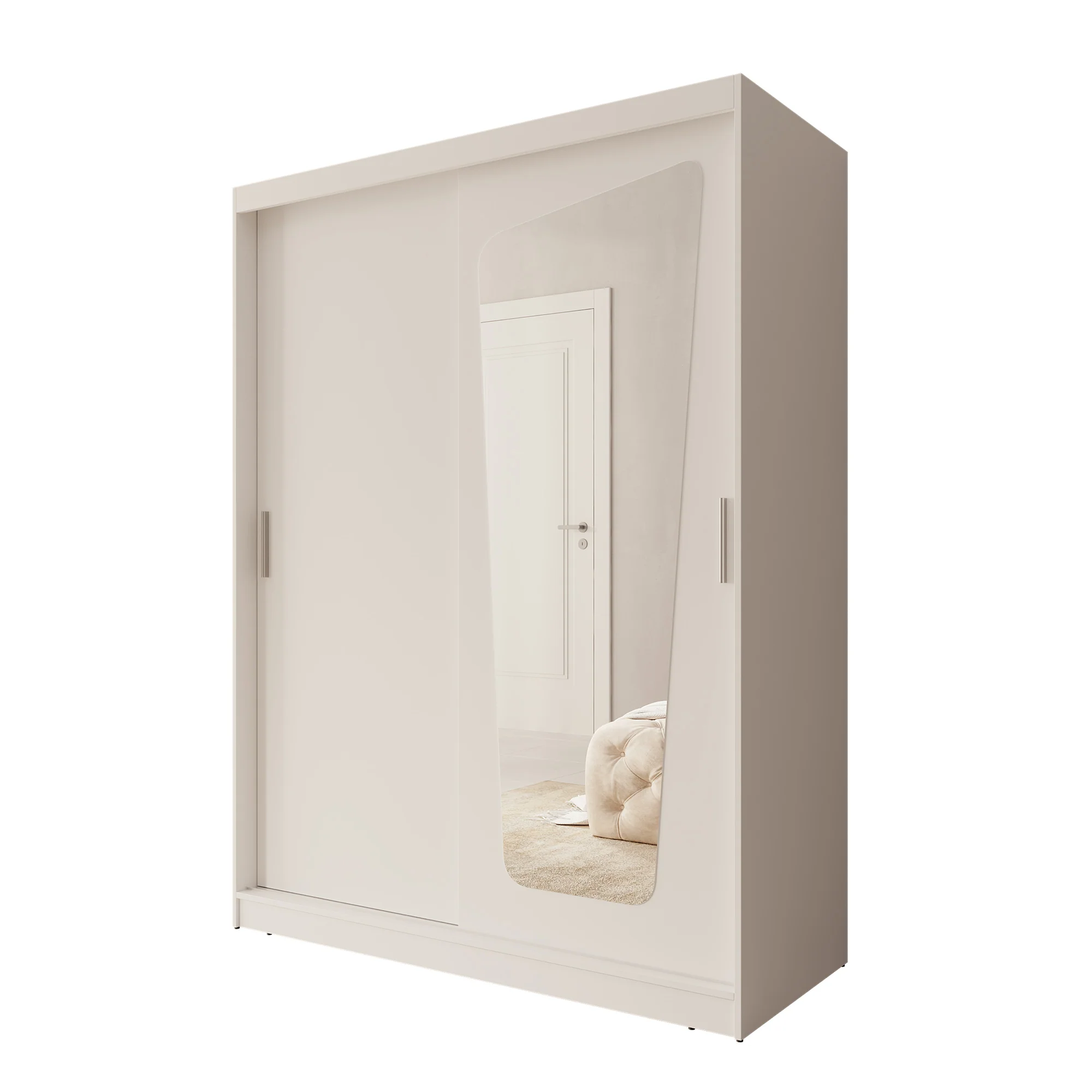 Moyo - Kledingkast met 2 schuifdeuren - Wit - 150x62x200 cm - Image 7