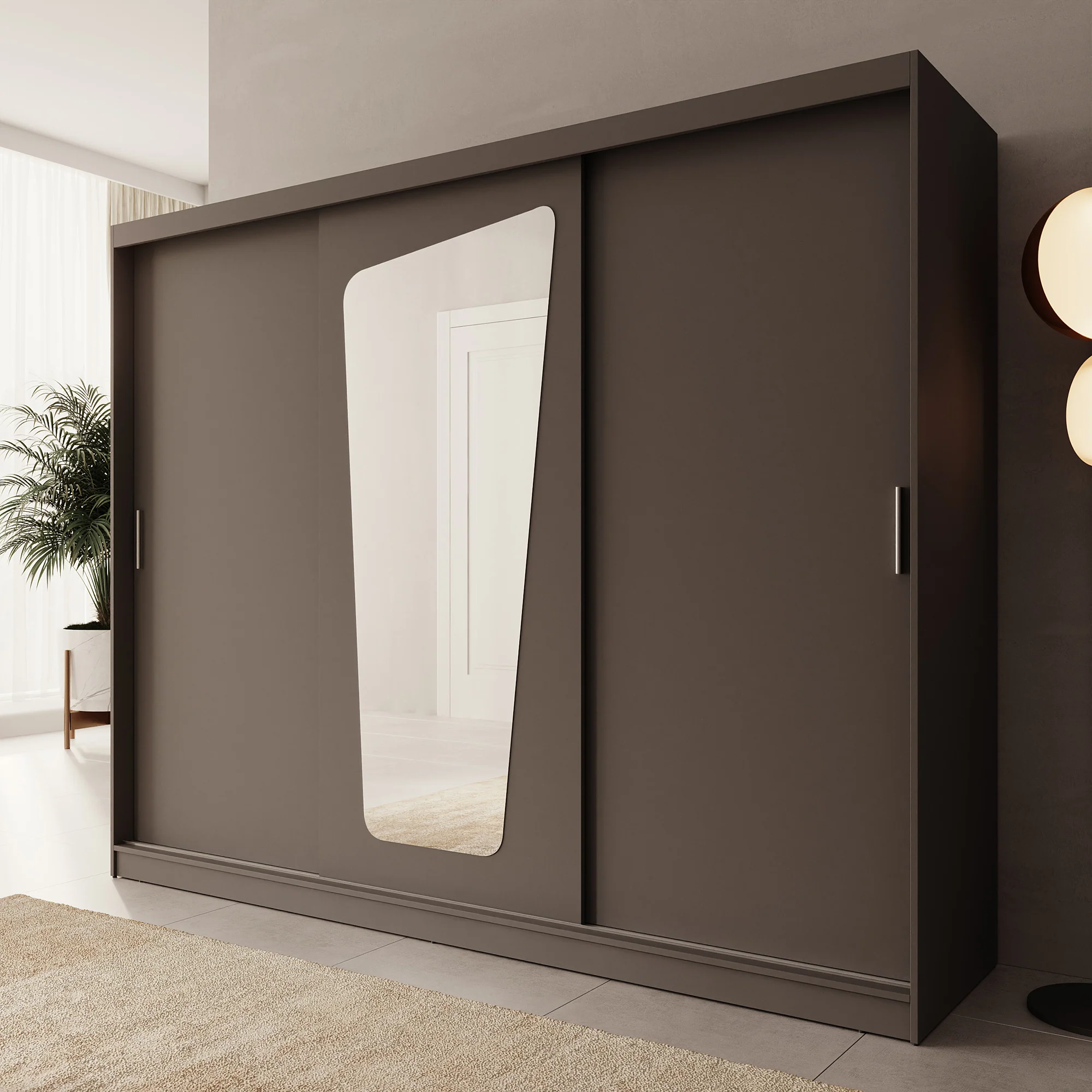 Moyo - Kledingkast met 3 schuifdeuren - Zwart - 250x62x200 cm