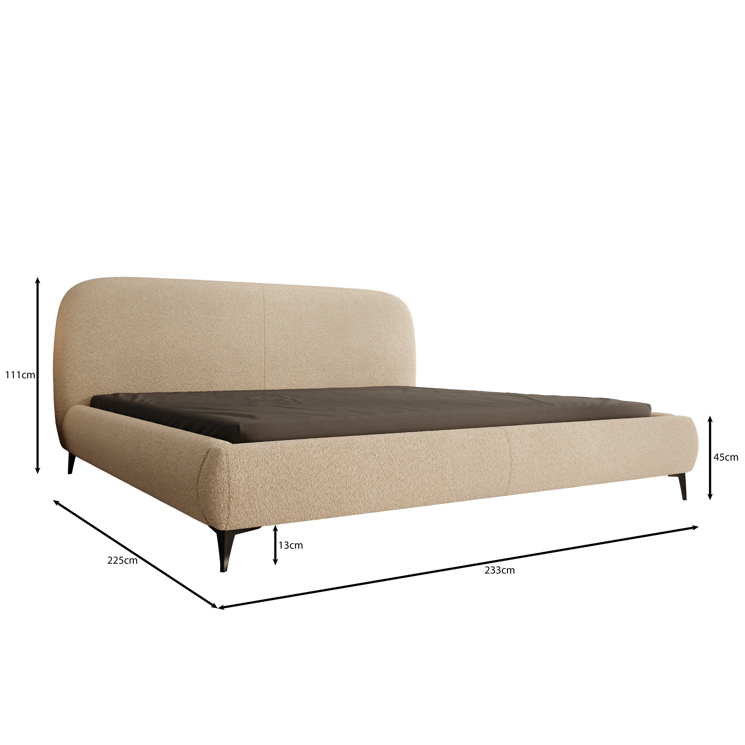 Muralla - Tweepersoonsbed - Beige teddystof - 200x200 cm - Image 4