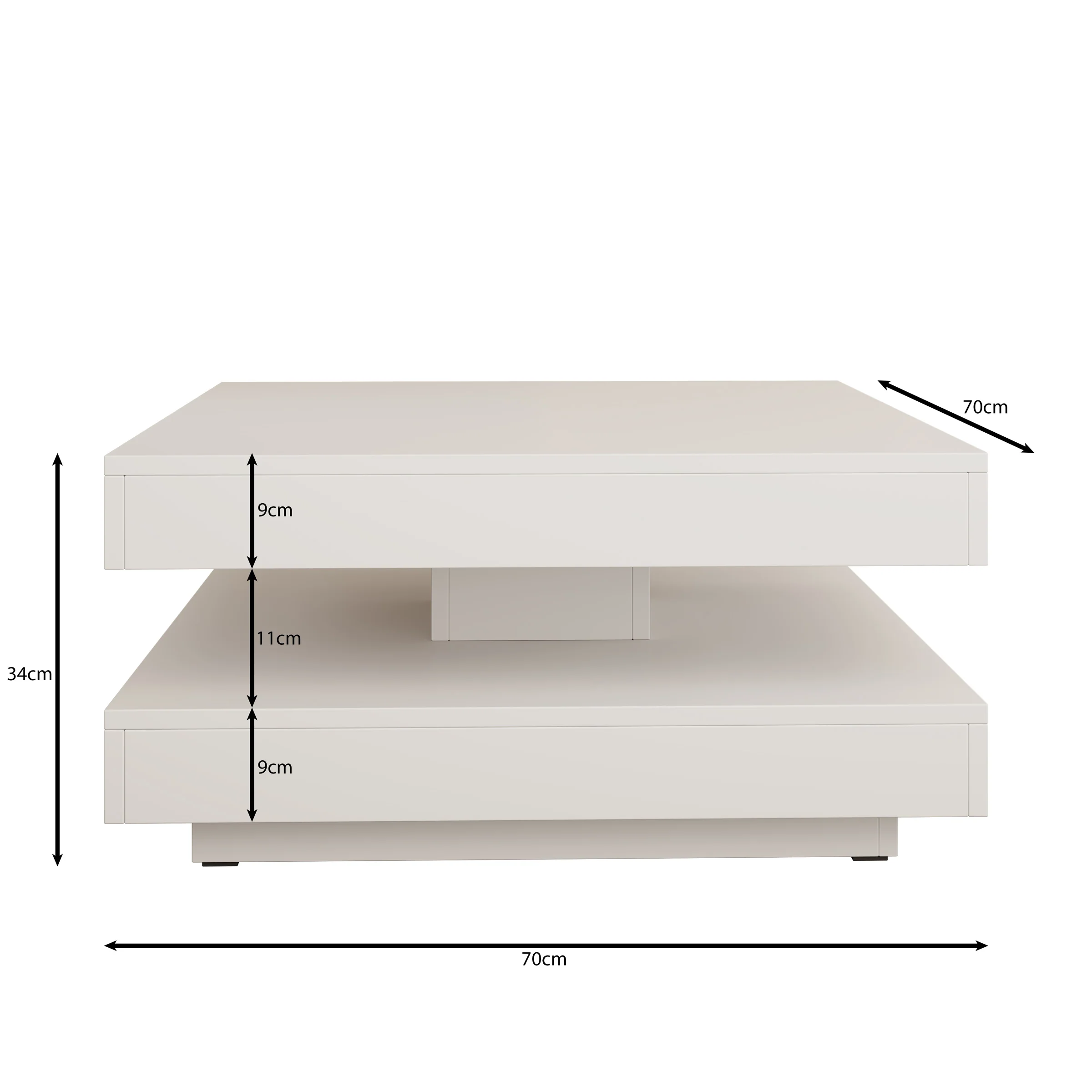 Nao - Salontafel - Beige - 70x70x34 cm - Image 5