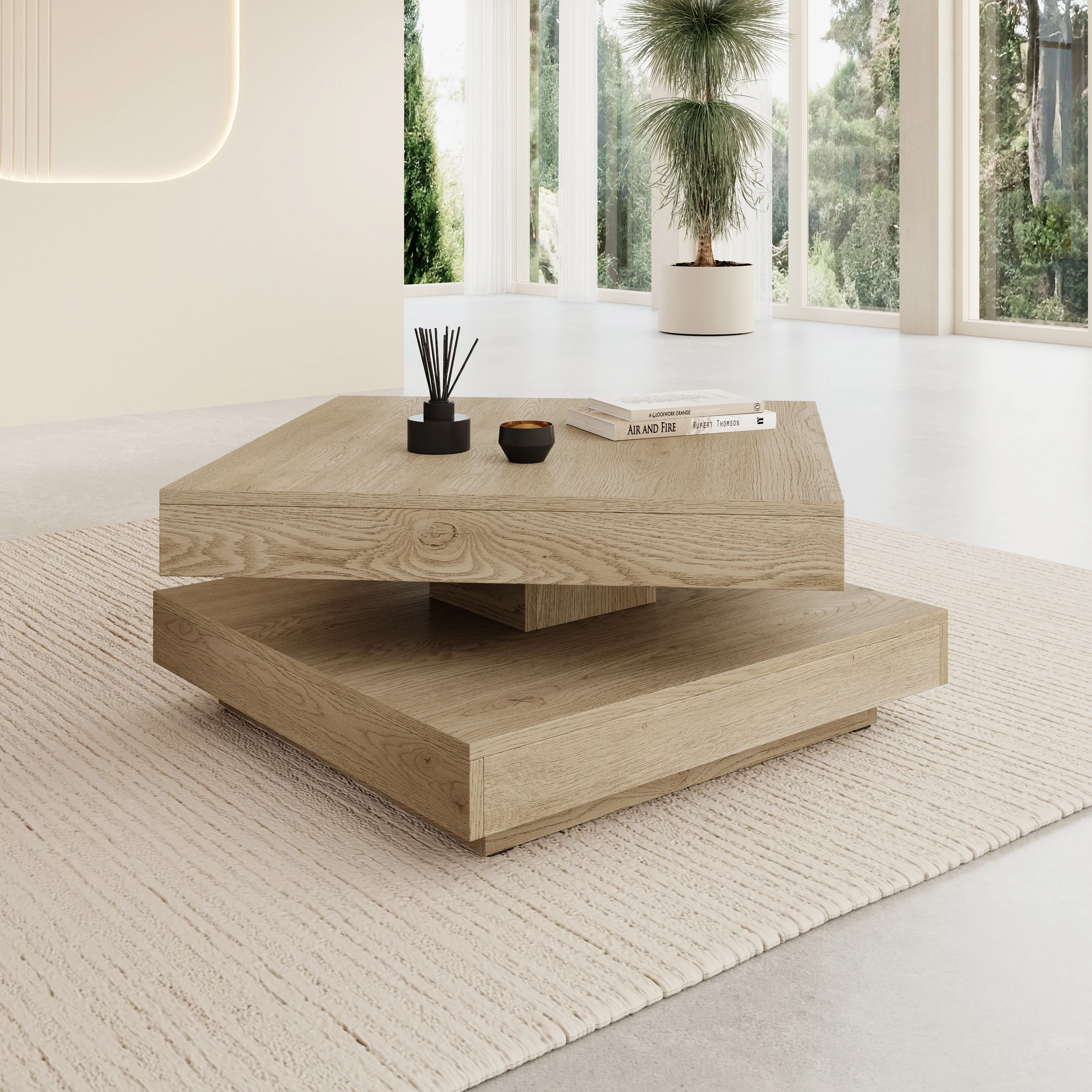 Nao - Salontafel - Licht eikenpatroon - 70x70x34 cm - Image 2