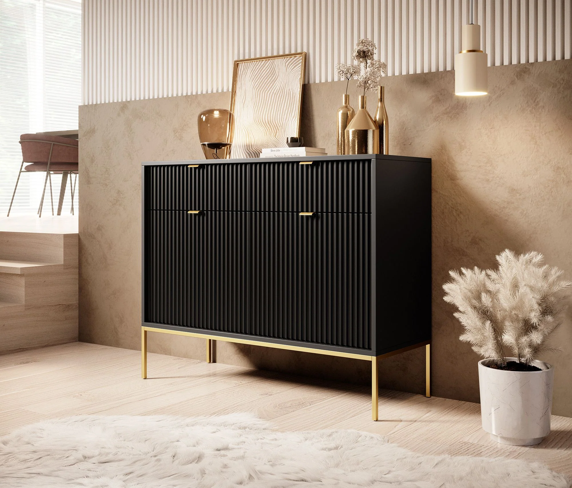 Navil 2 - Dressoir - Zwart - 104x39x83 cm