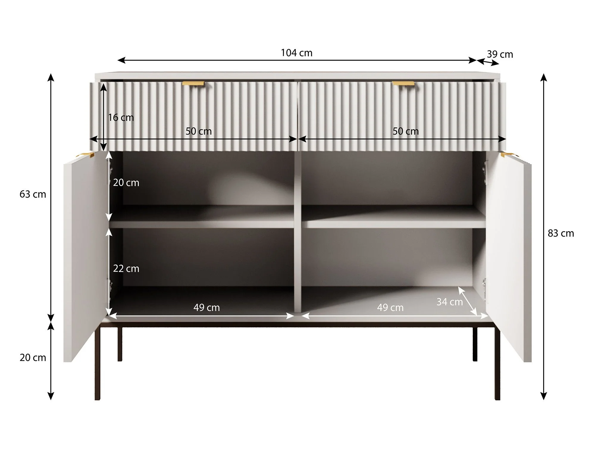 Navil 2 - Dressoir - Zwart - 104x39x83 cm - Image 5