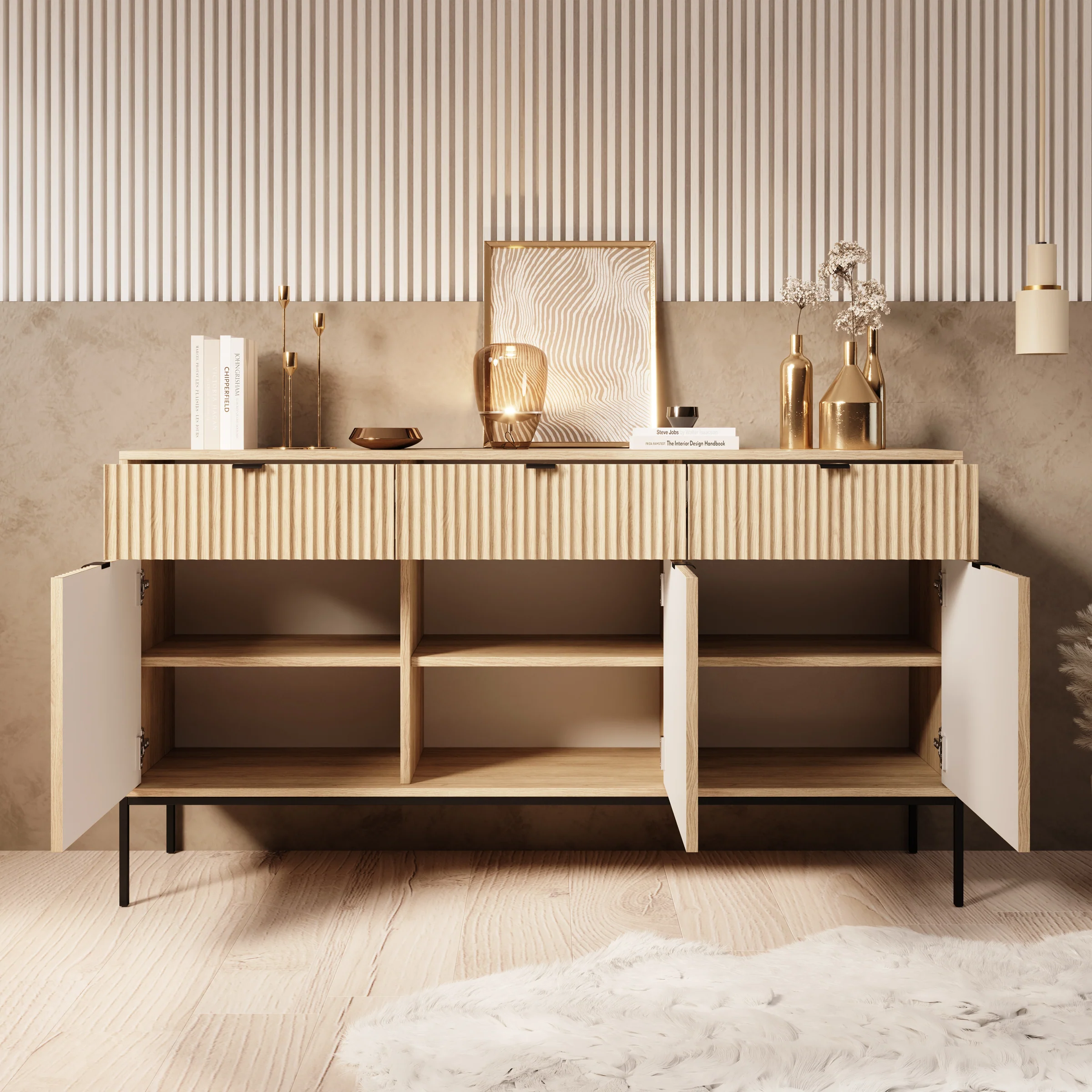 Navil - Dressoir - Eikenpatroon - 154x39x83 cm - Image 2