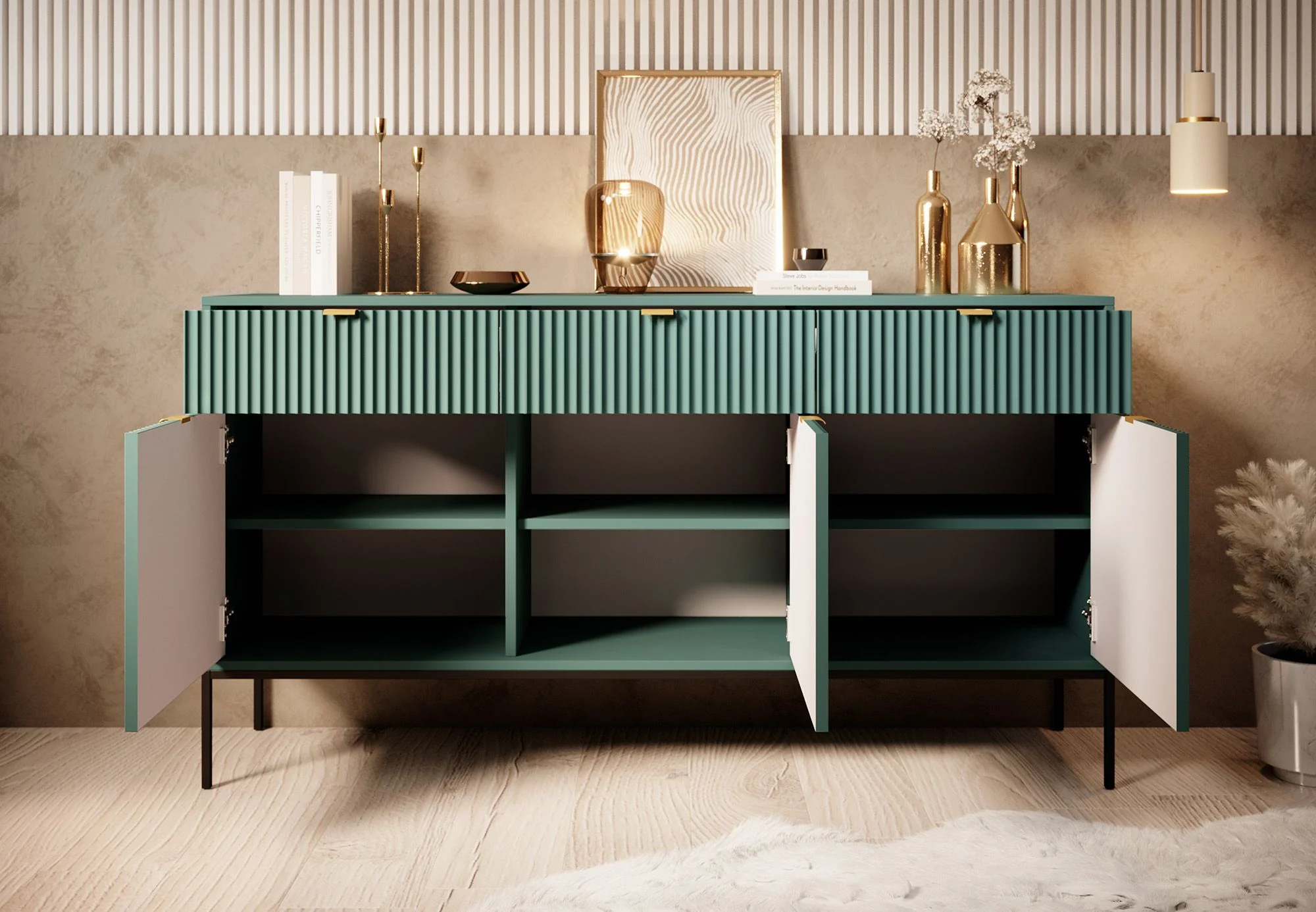 Navil - Dressoir - Groen - 154x39x83 cm - Image 3