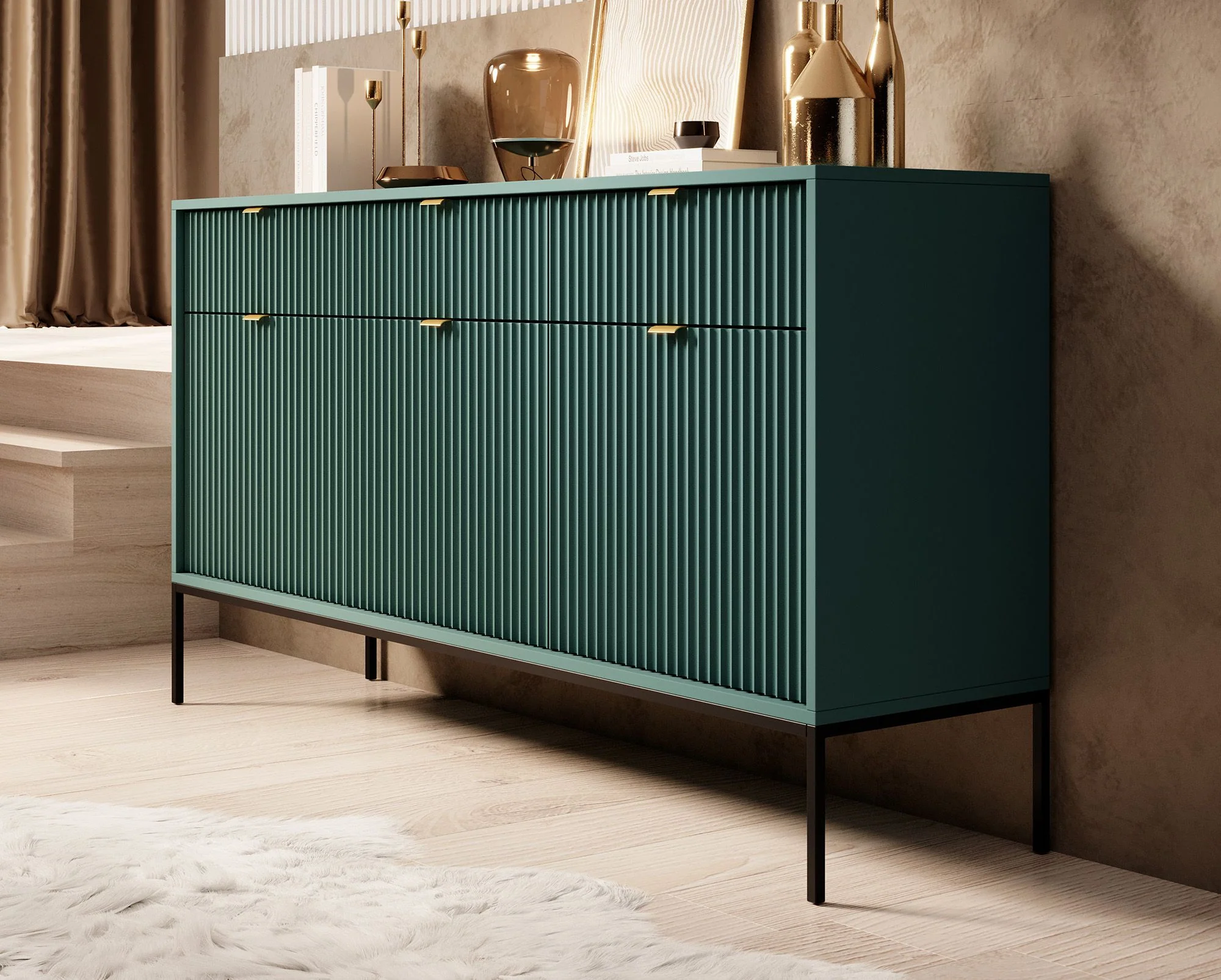 Navil - Dressoir - Groen - 154x39x83 cm - Image 4