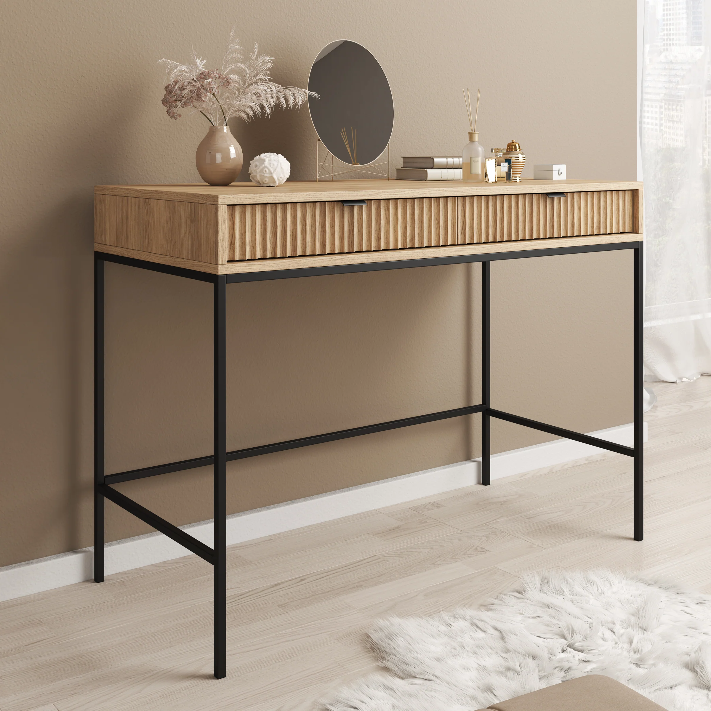Navil - Kaptafel - Eikenpatroon - 104x50x78 cm