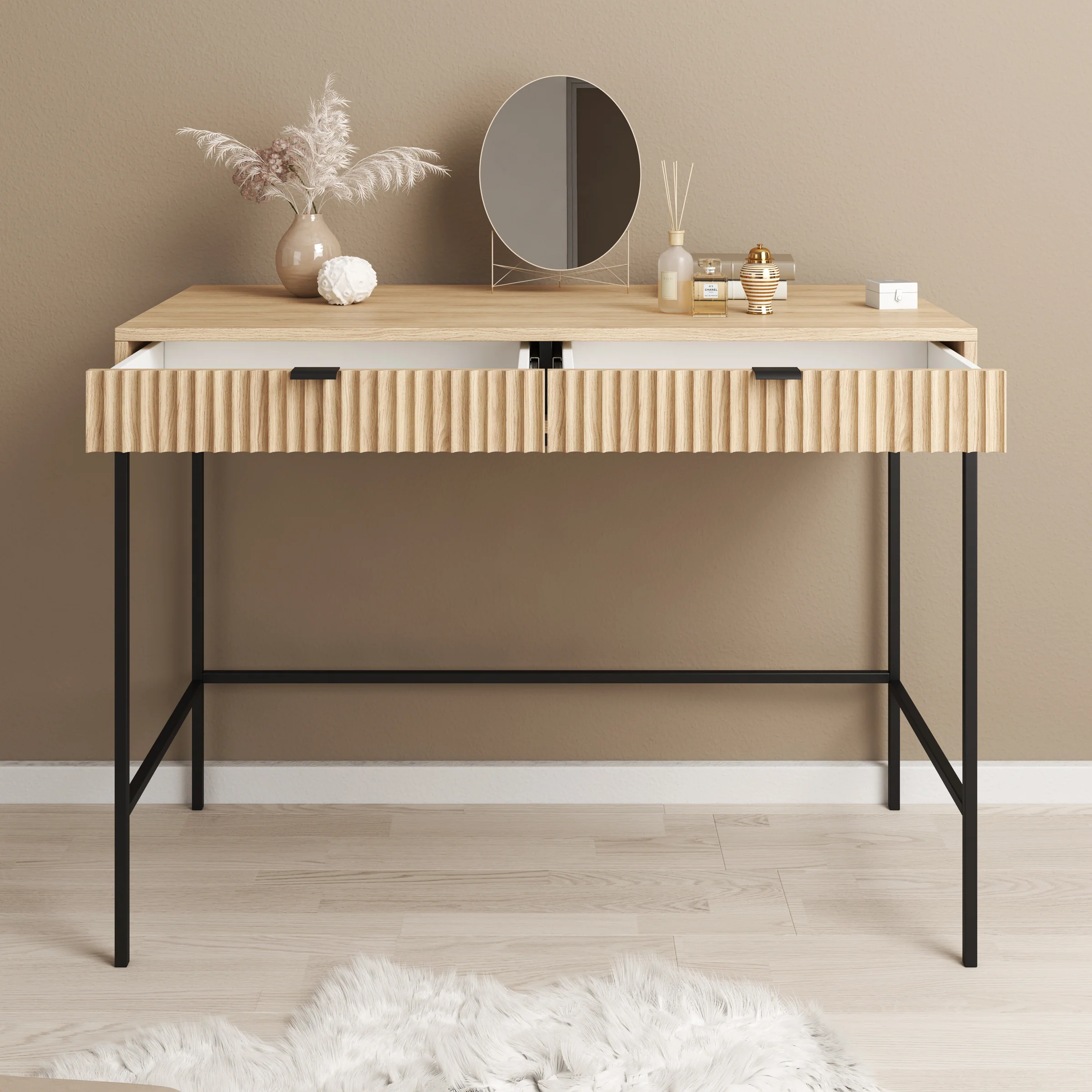 Navil - Kaptafel - Eikenpatroon - 104x50x78 cm - Image 2