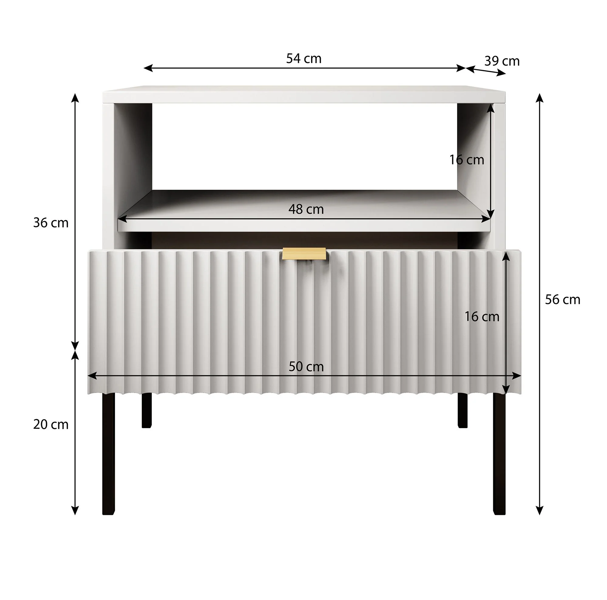 Navil - Nachtkastje - Zwart - 54x39x56 cm - Image 4