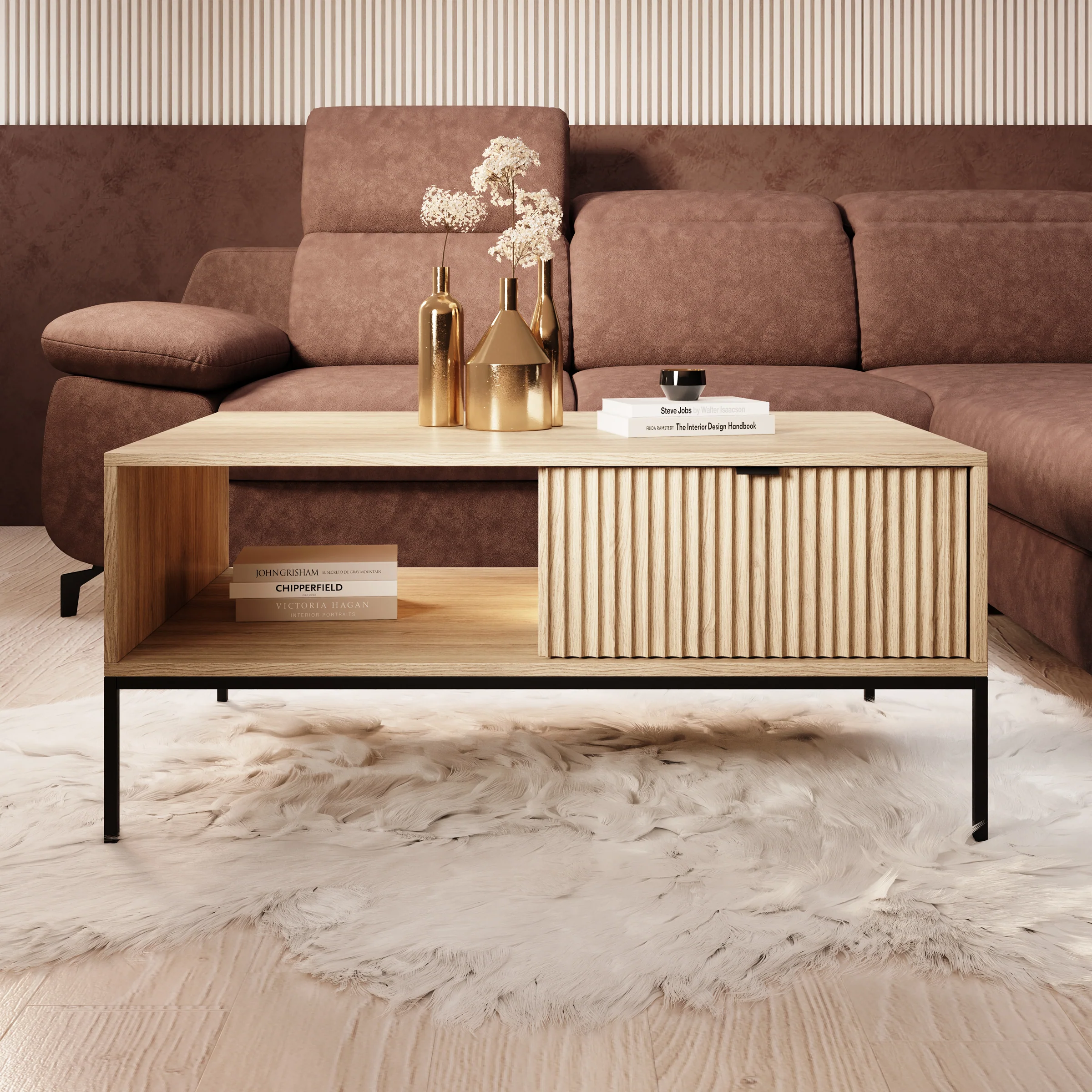 Navil - Salontafel - Eikenpatroon - 104x68x46 cm - Image 3
