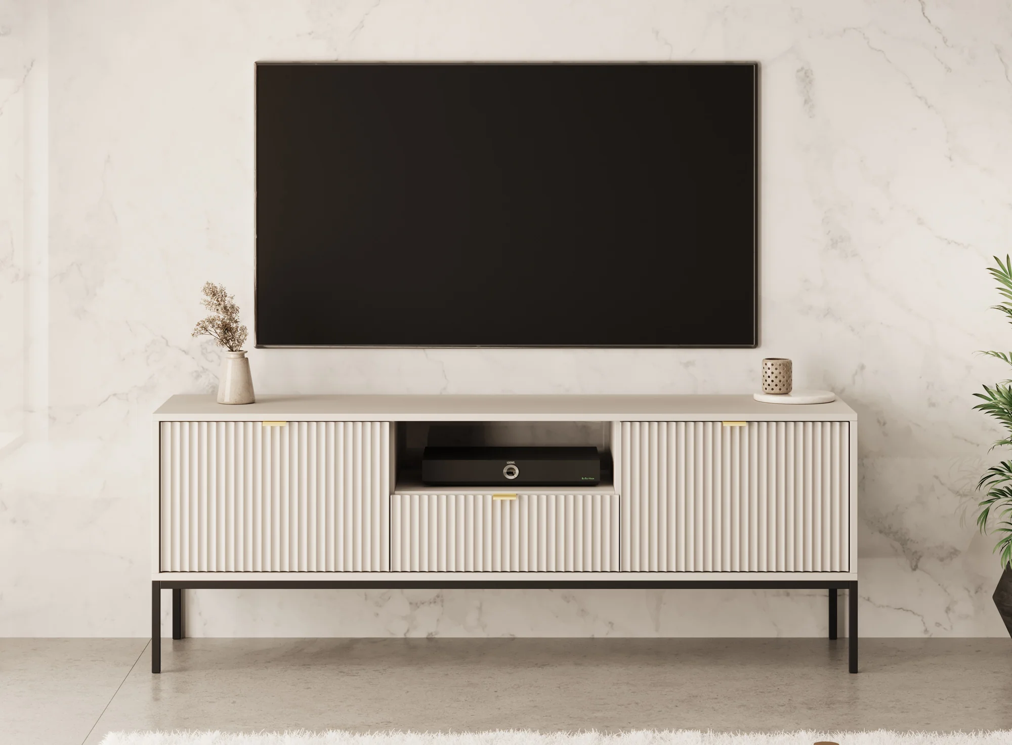 Navil - TV-Meubel - Beige  - 154x39x56 cm - Image 2