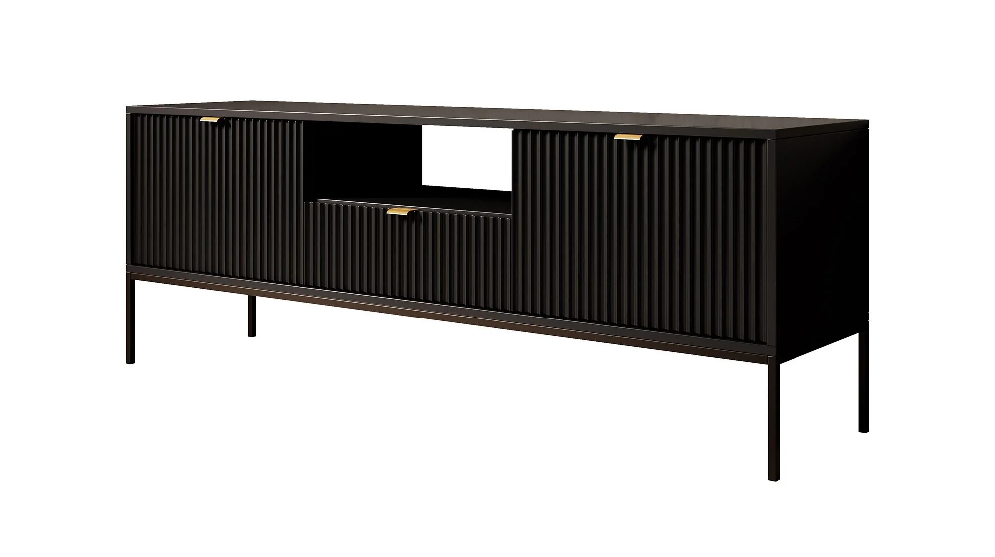 Navil - TV-Meubel - Zwart  - 154x39x56 cm - Image 6