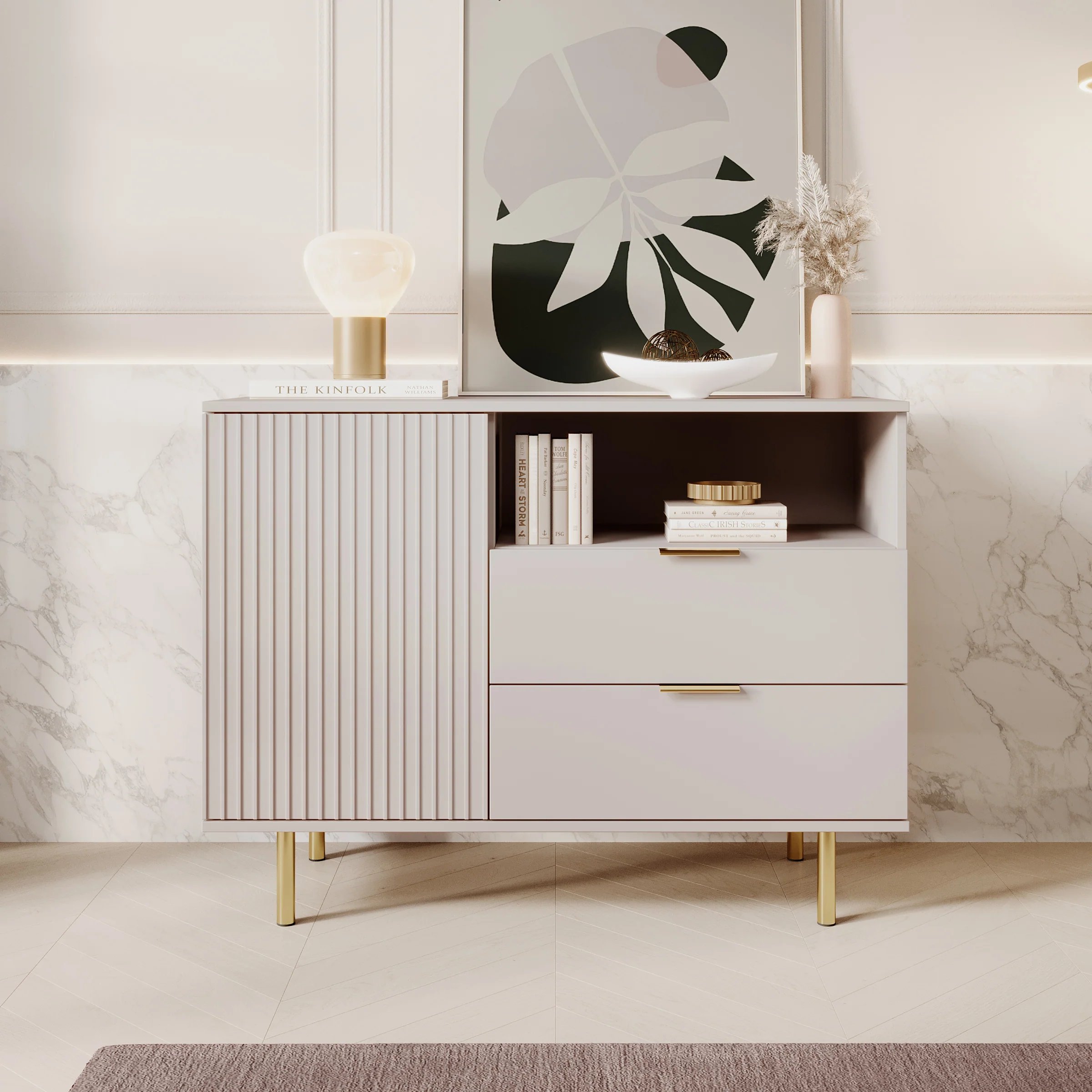 Nicola - Dressoir - Beige - 107x41x80 cm - Image 3