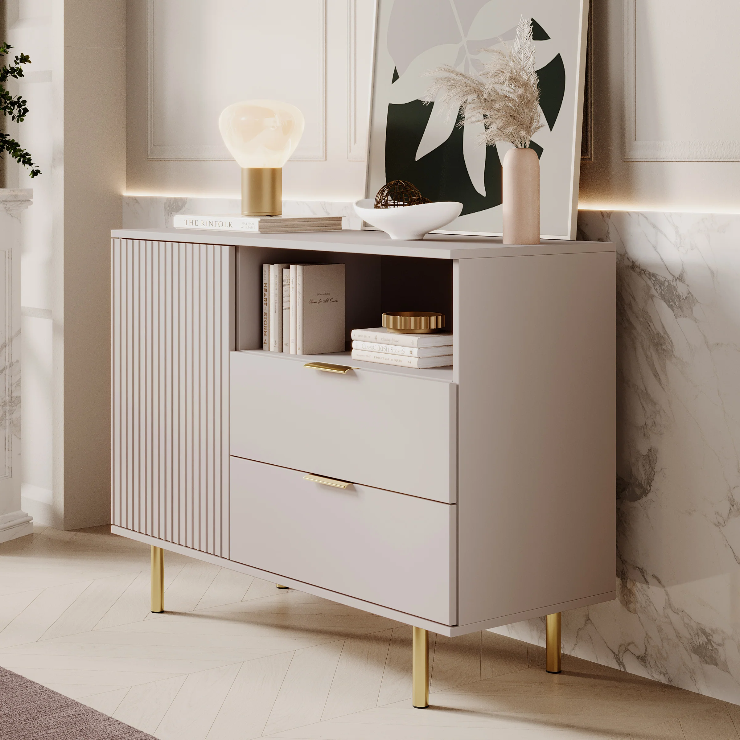 Nicola - Dressoir - Beige - 107x41x80 cm - Image 4