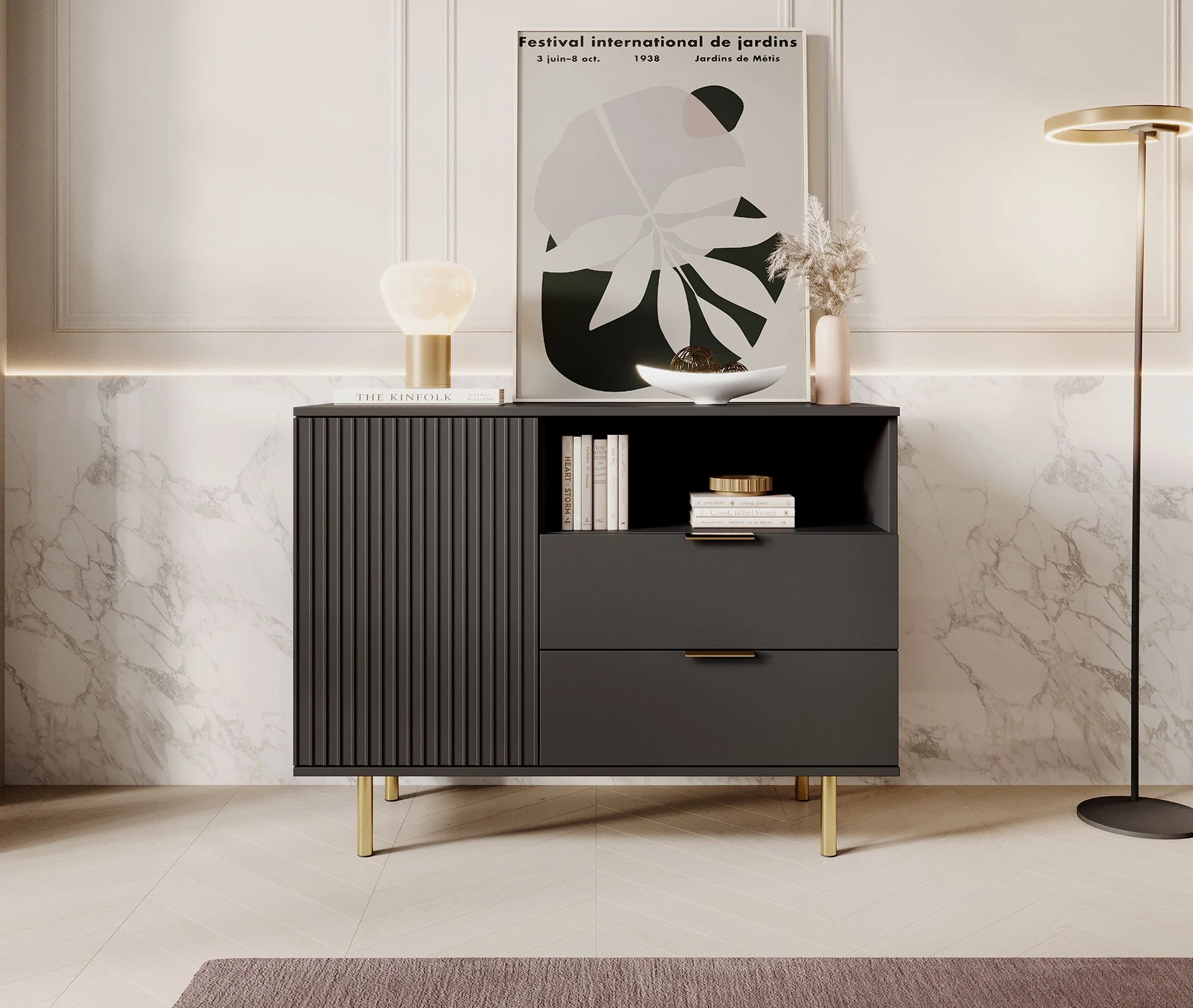 Nicola - Dressoir - Zwart - 107x41x80 cm - Image 3