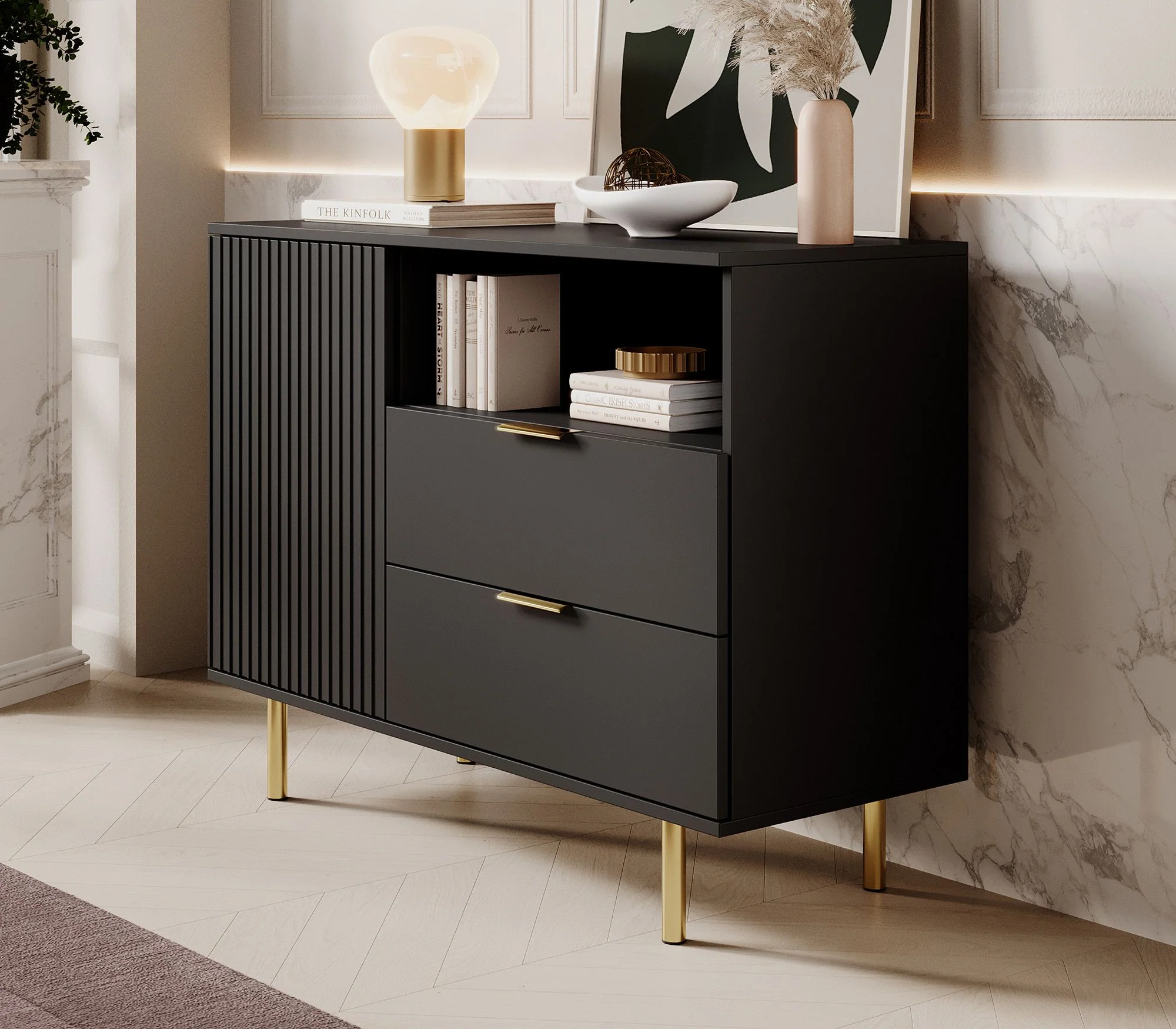 Nicola - Dressoir - Zwart - 107x41x80 cm - Image 4