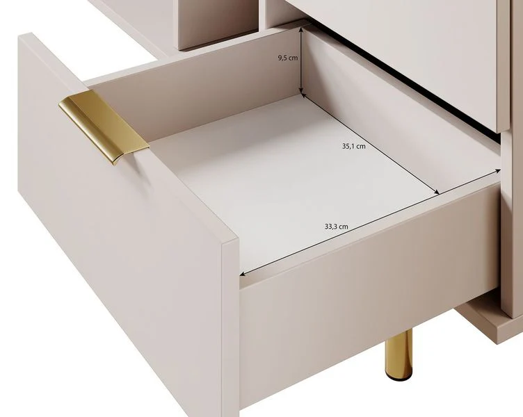 Nicola - TV-Meubel - Mat zwart  - 150x41x52 cm - Image 6