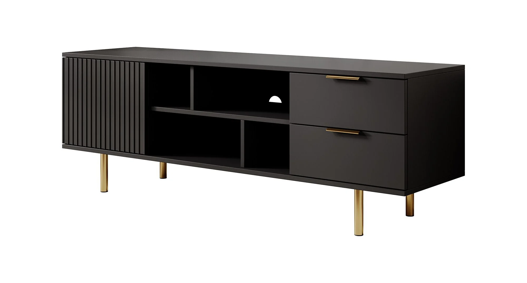 Nicola - TV-Meubel - Mat zwart  - 150x41x52 cm - Image 7