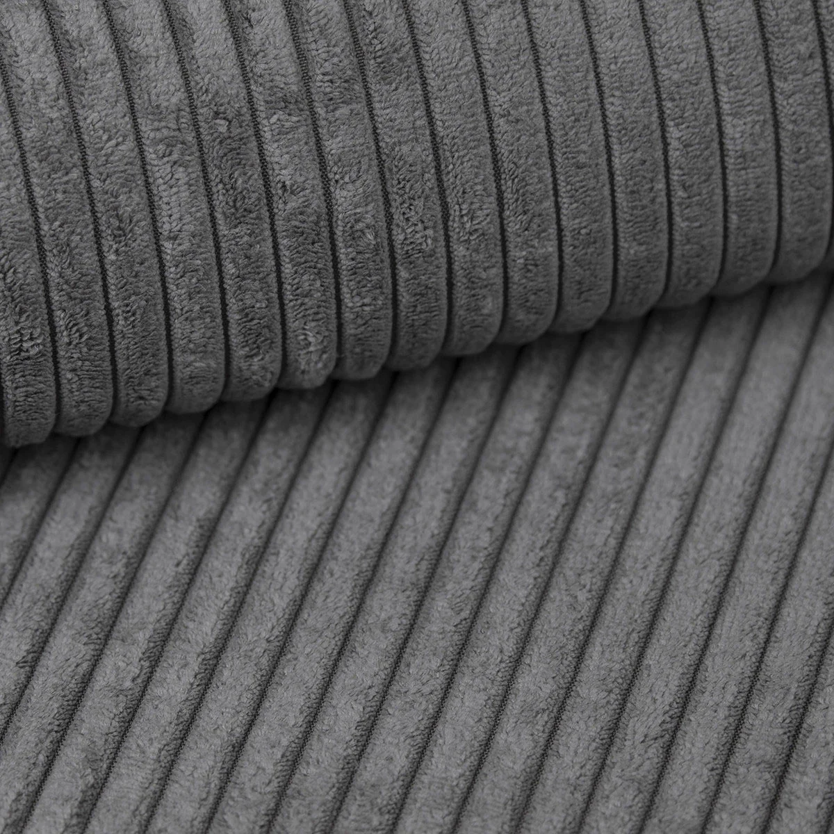 Nicoreta - Hoekbank 5-zits met chaise longue - Ribstof donkergrijs - Links - Image 4