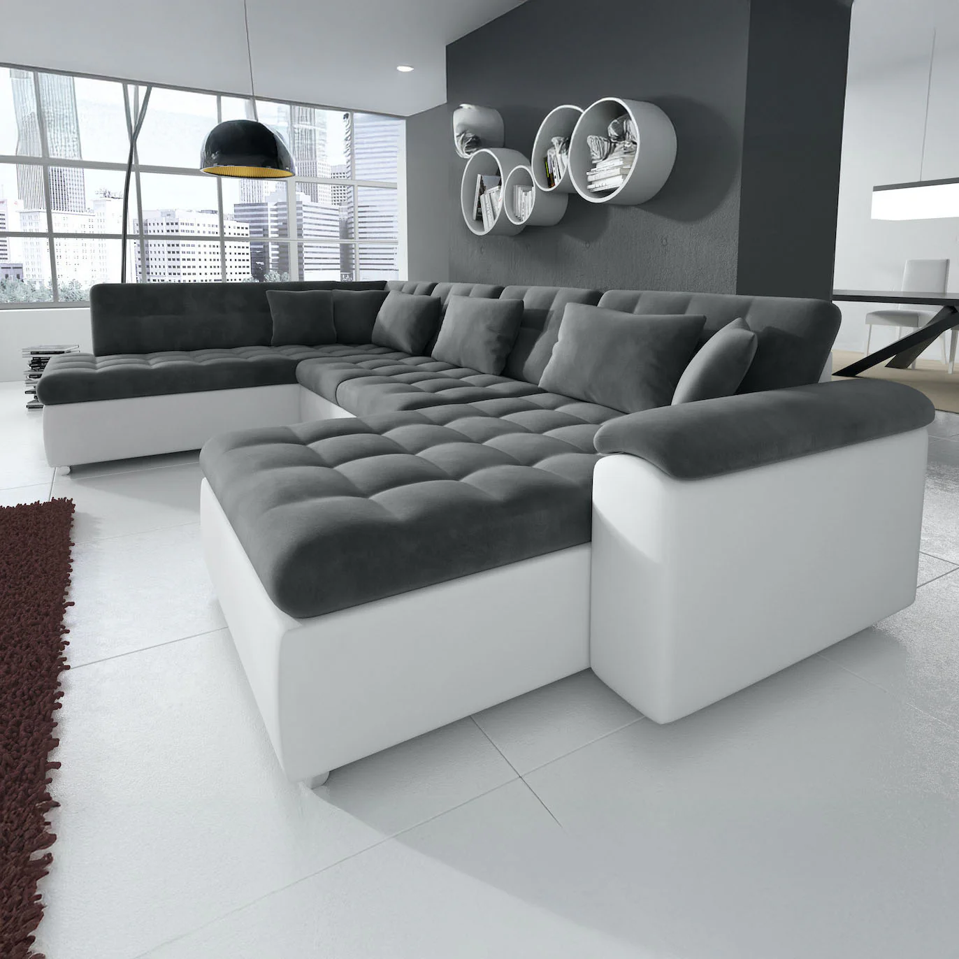 Nicoreta - Hoekbank 5-zits met chaise longue - Velvet grijs - Rechts - Image 3