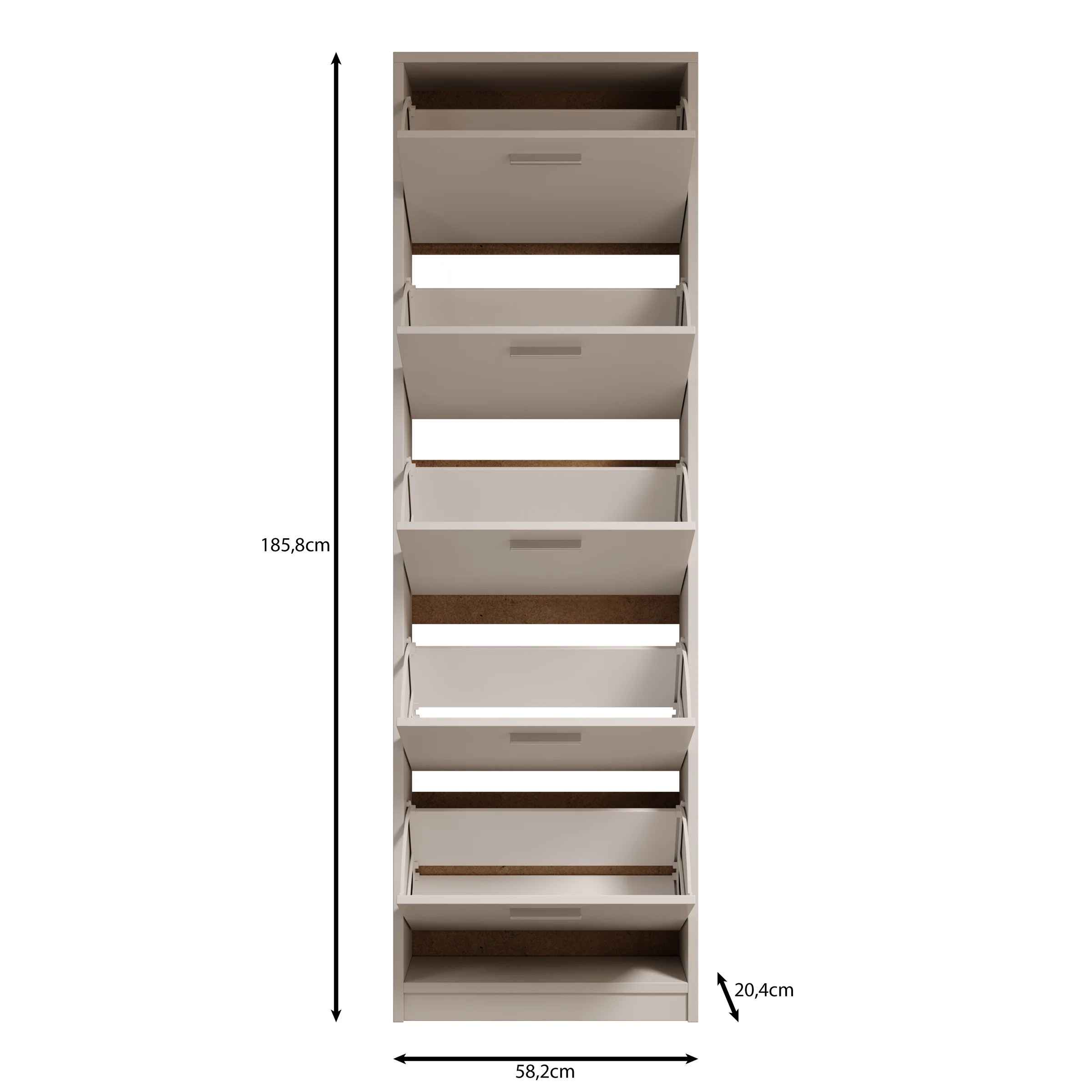 Nivik - Schoenenkast 5 vakken - Eikenpatroon - 58x20x186 cm - Image 5
