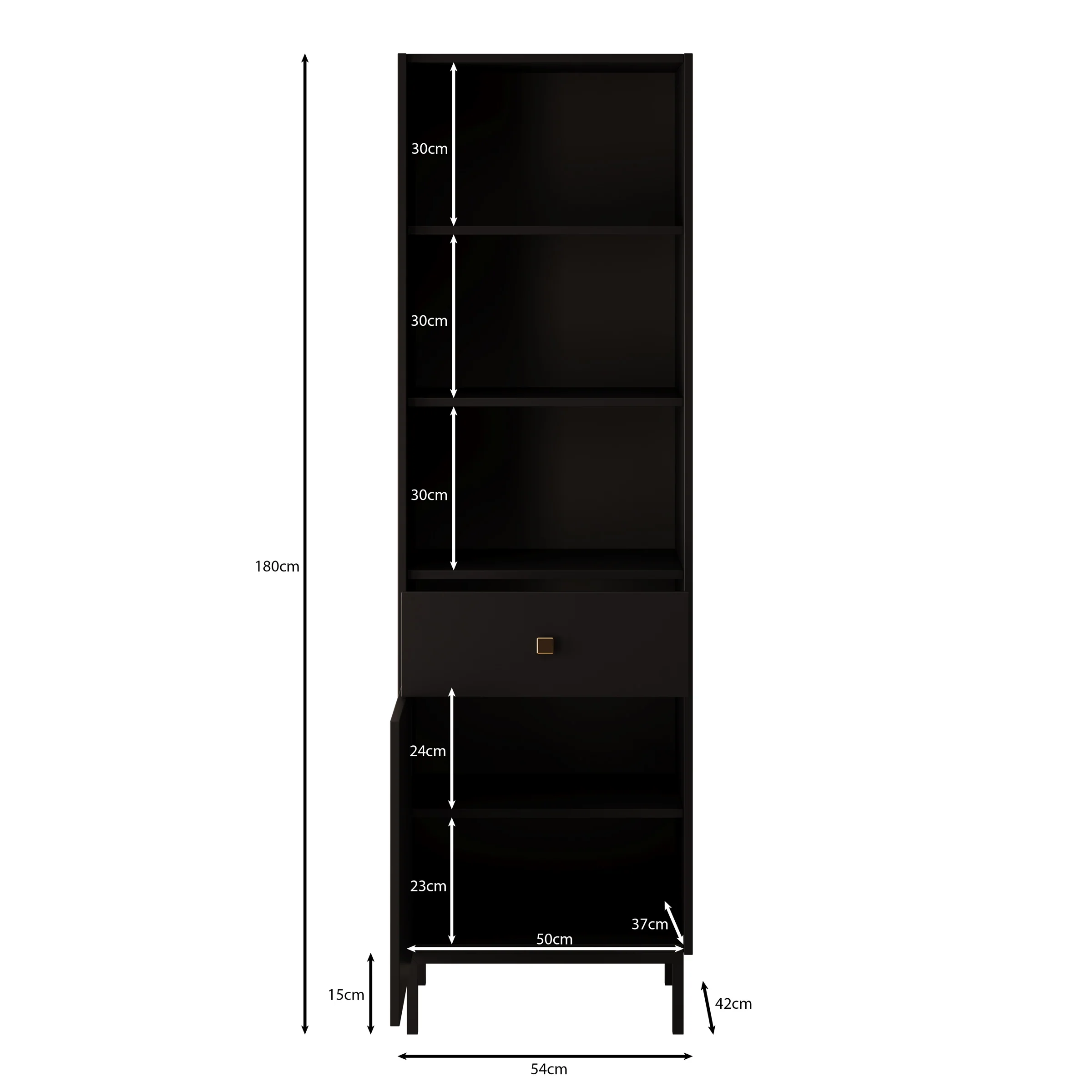 Norment - Boekenkast - Zwart - 54x42x180 cm - Image 5