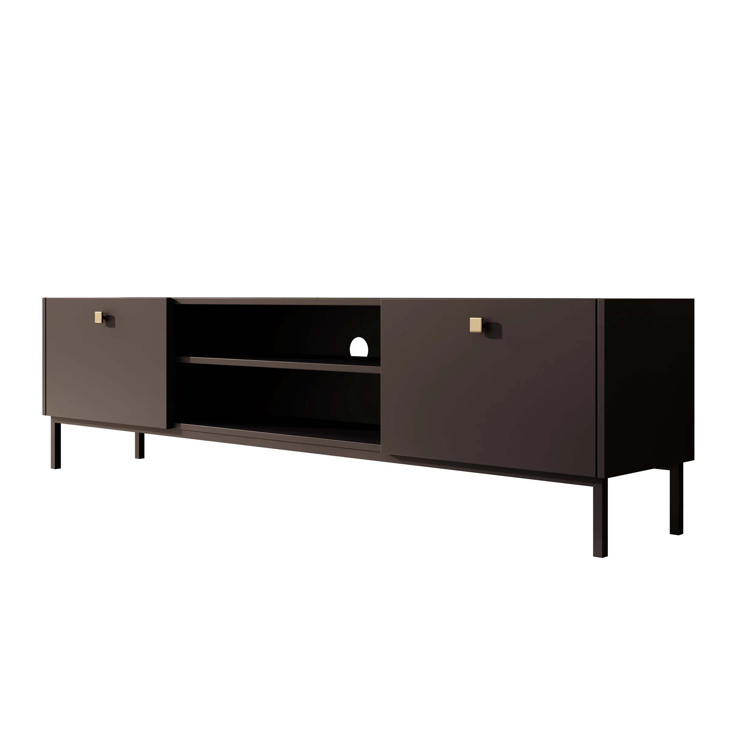 Norment - TV-Meubel - Zwart - 180x32x48 cm - Image 6