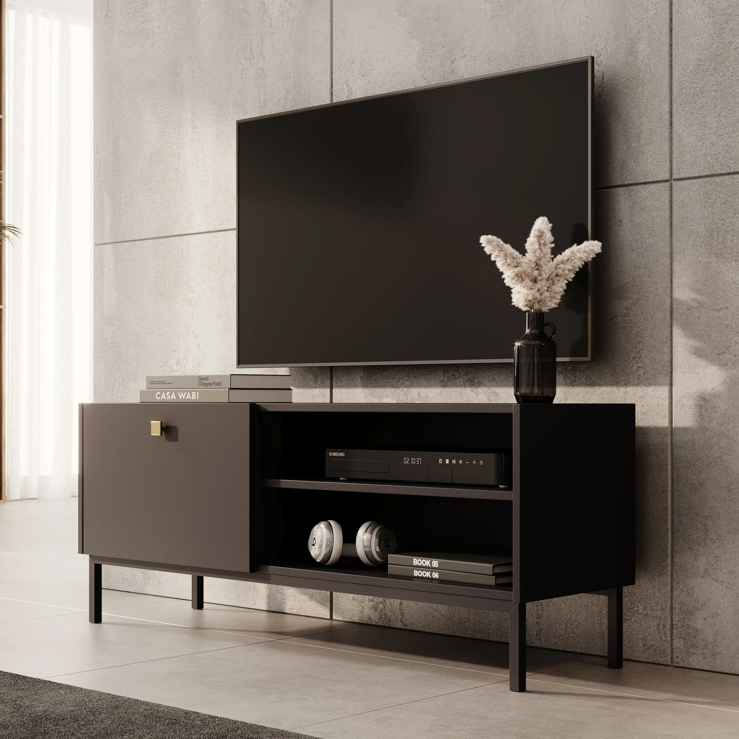 Norment - TV-Meubel - Zwart - 120x32x48 cm