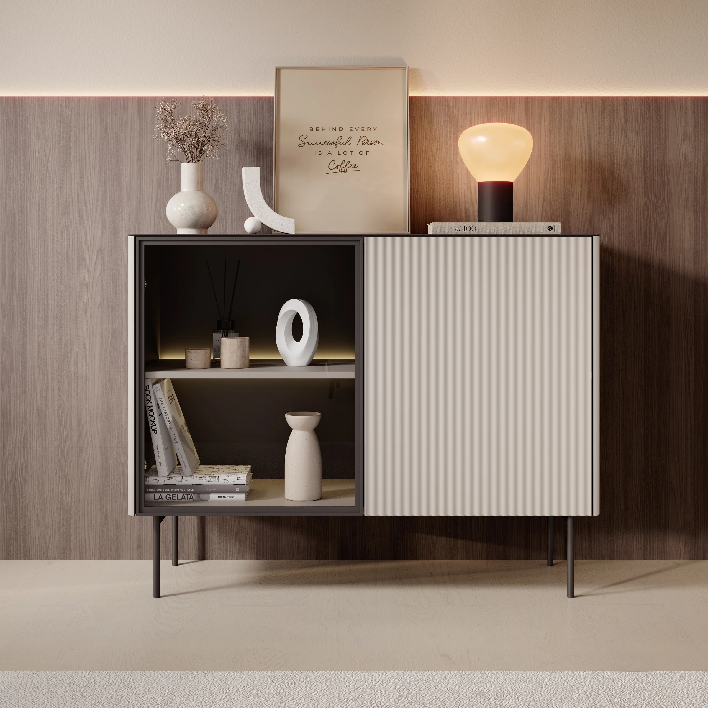 Okari - Dressoir - Beige - 107x39x84 cm - Image 3