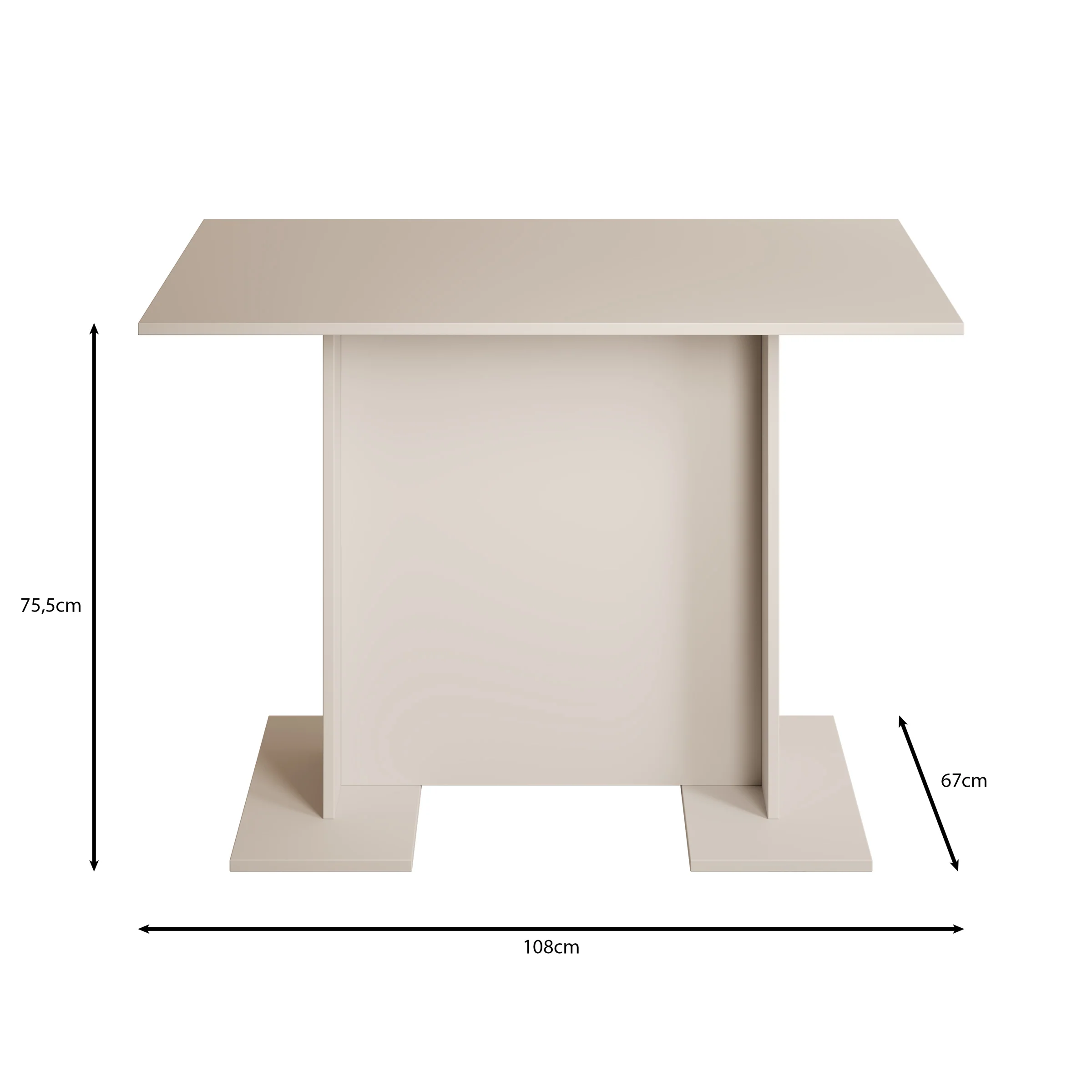 Oliver - Eetkamertafel - Wit - 108x67x76 cm - Image 3