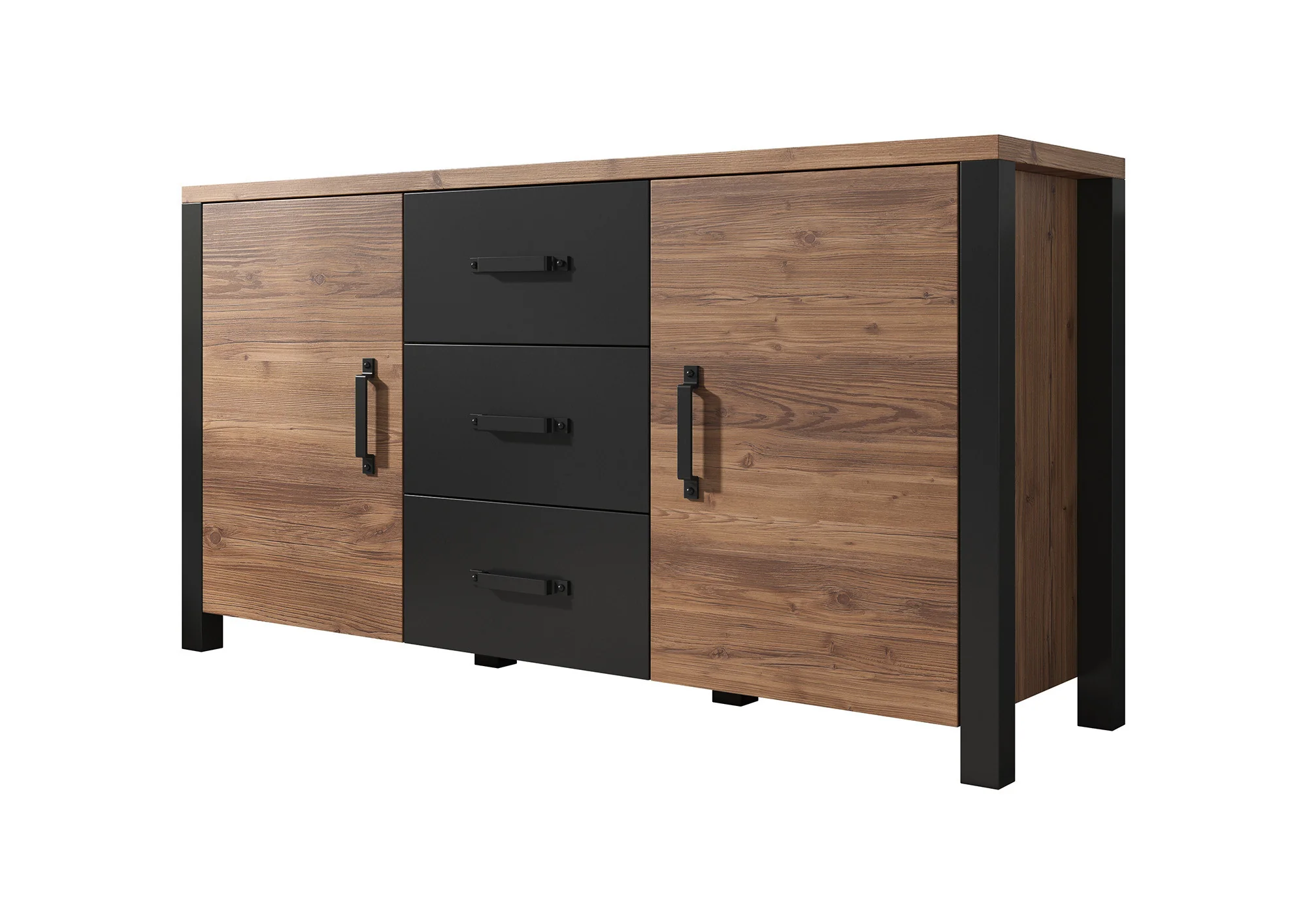 Olivia - Dressoir - Zwart/eiken - 147x43x79 cm - Image 7