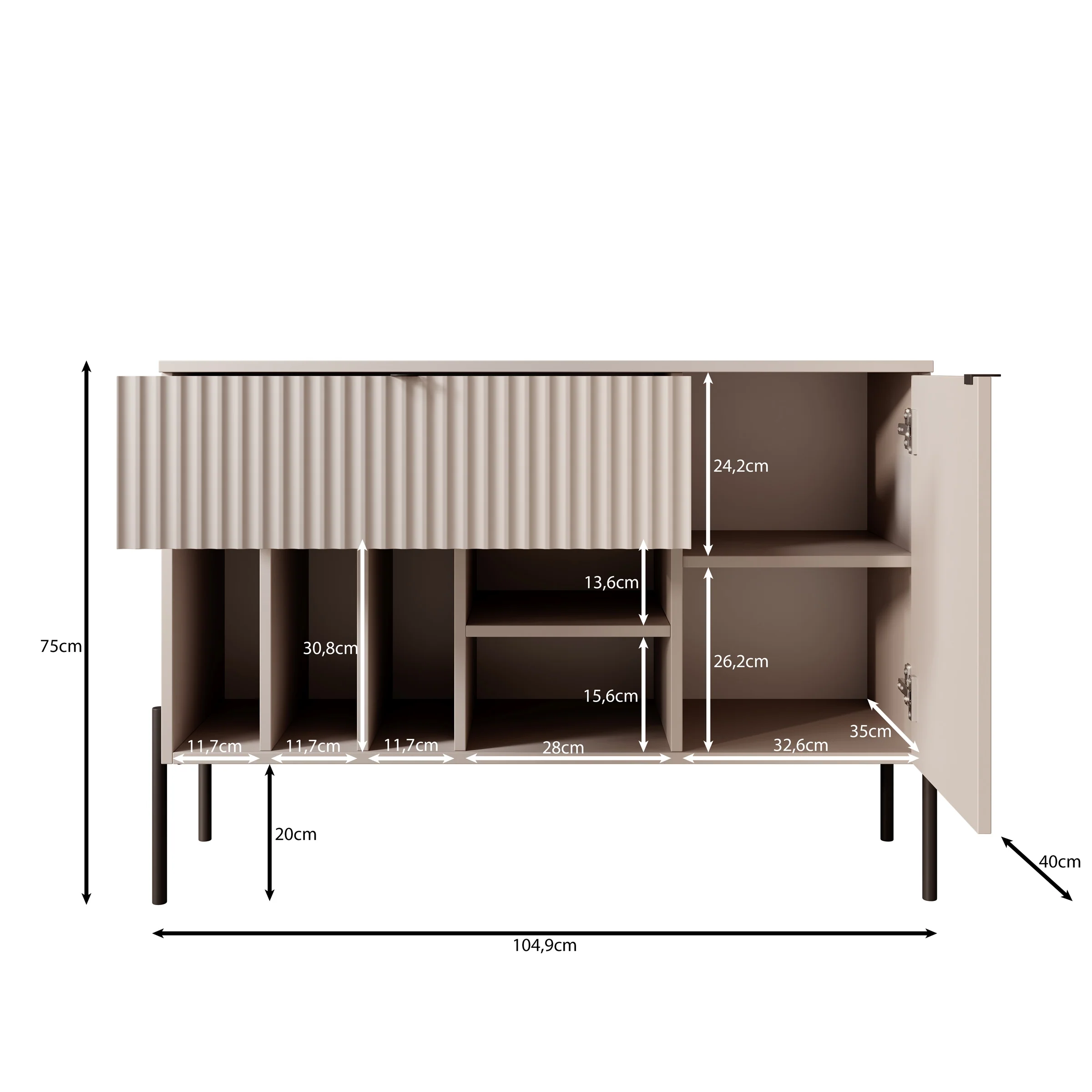 Oriya - Dressoir - Eikenpatroon - 105x40x75 cm - Image 5