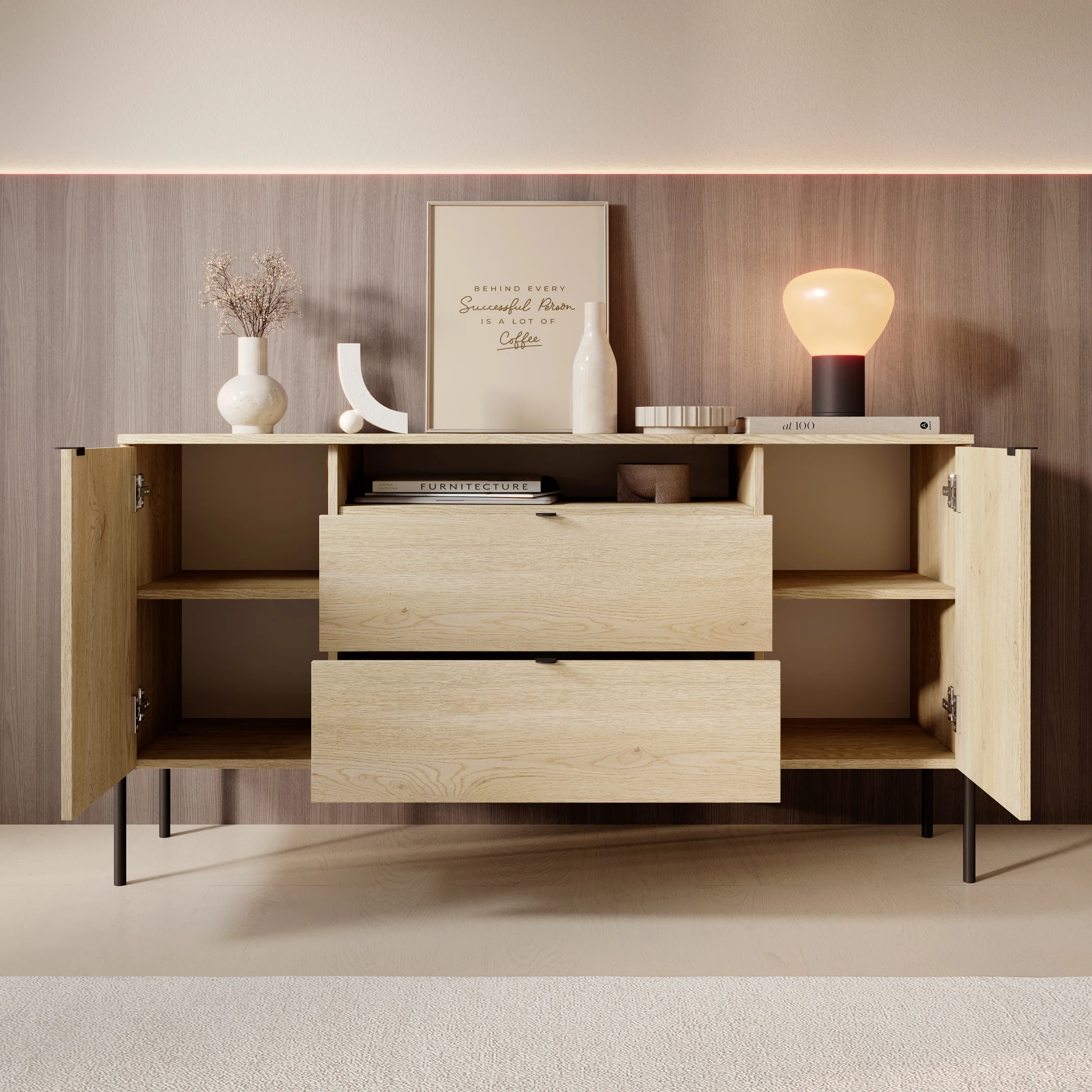Oriya - Dressoir - Eikenpatroon - 140x40x75 cm - Image 2
