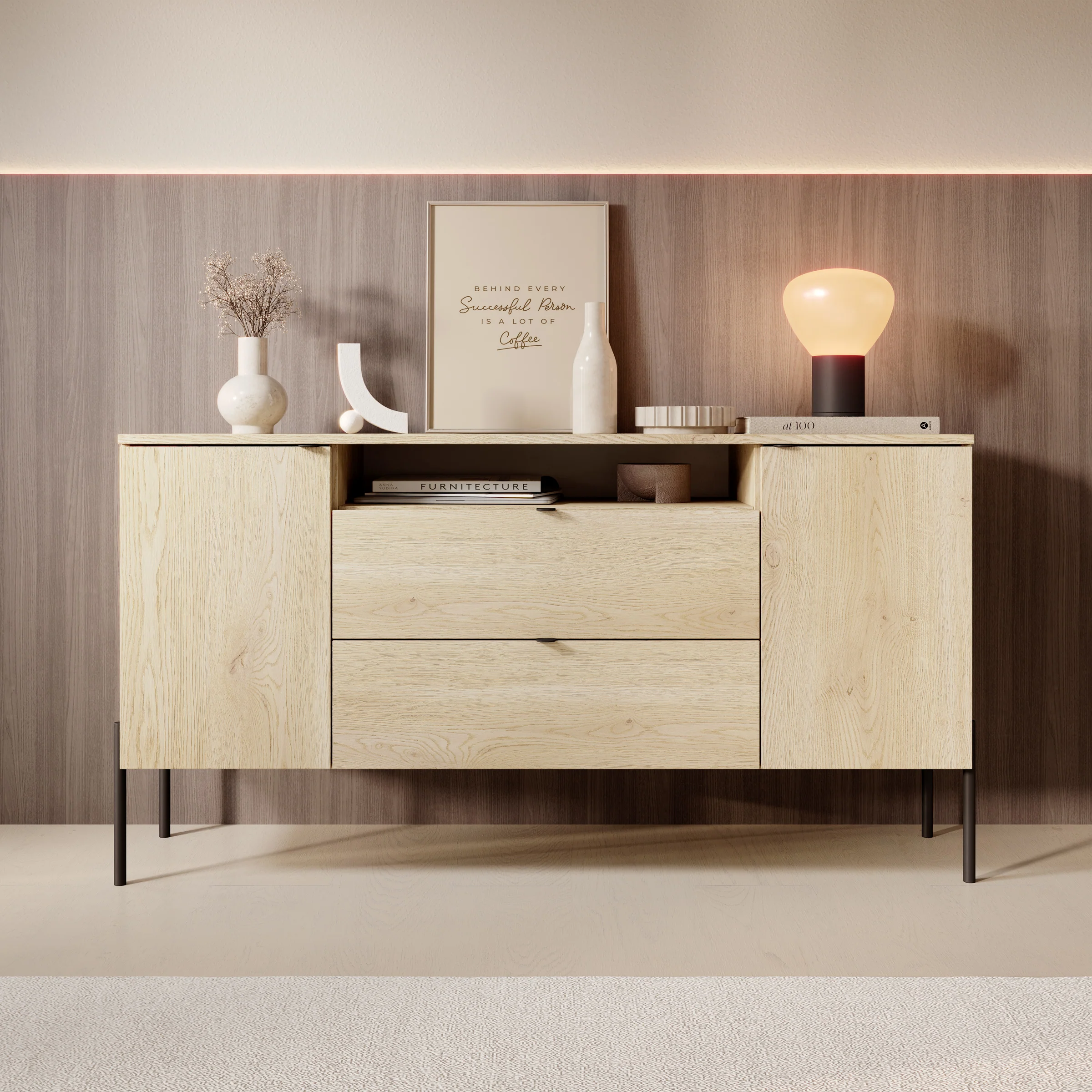 Oriya - Dressoir - Eikenpatroon - 140x40x75 cm - Image 3