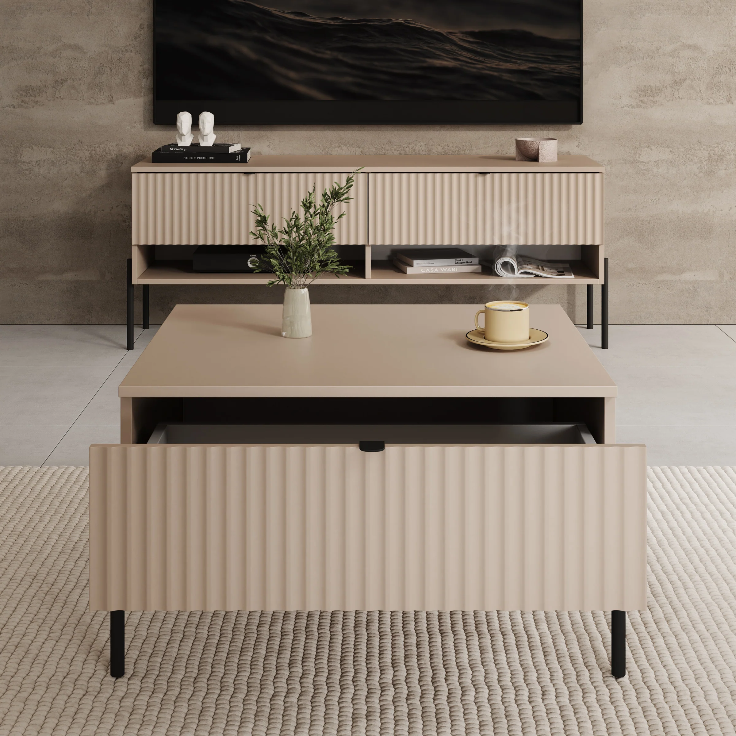 Oriya - Salontafel - Beige - 70x60x43 cm - Image 2