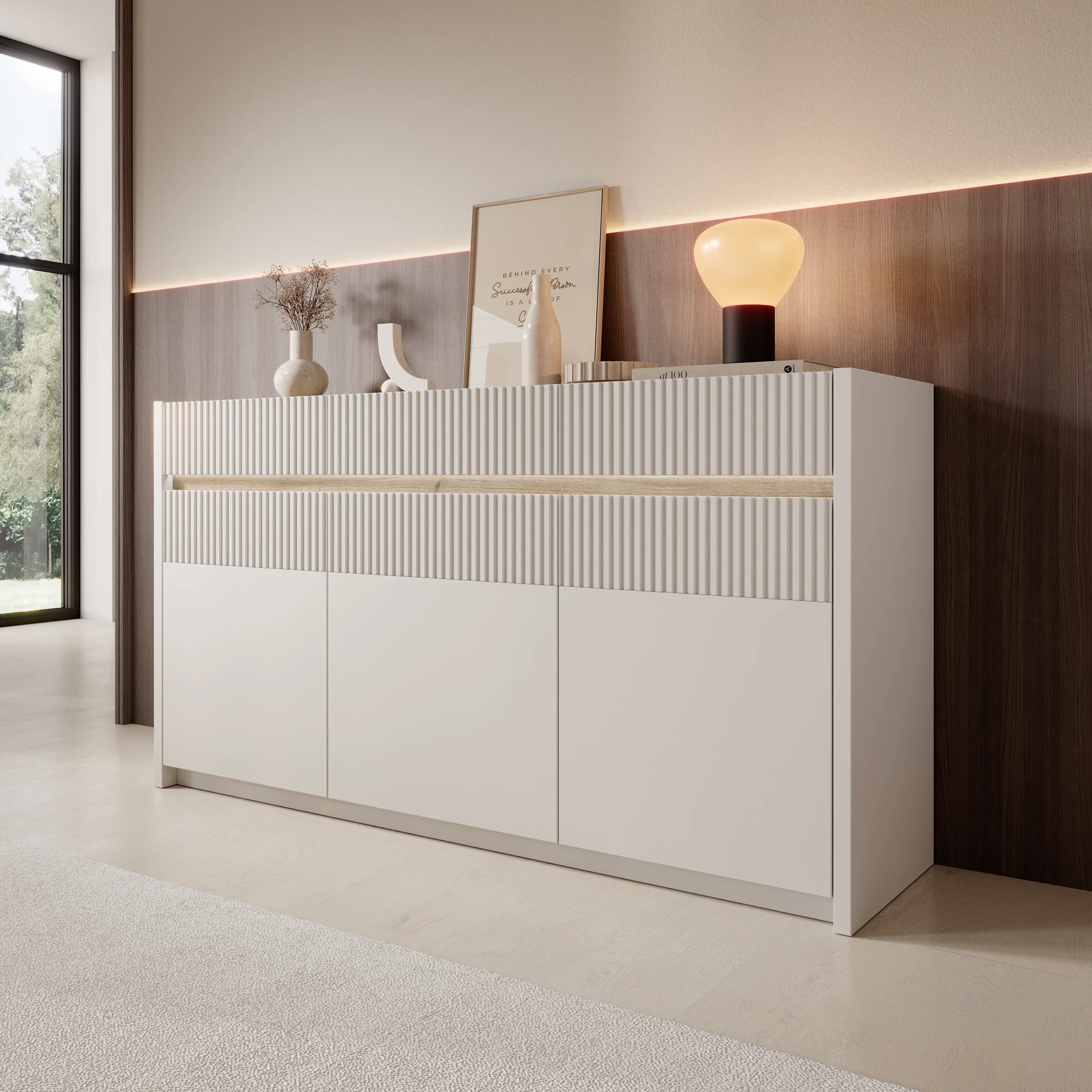 Orlano - Dressoir - Beige - 160x42x86 cm