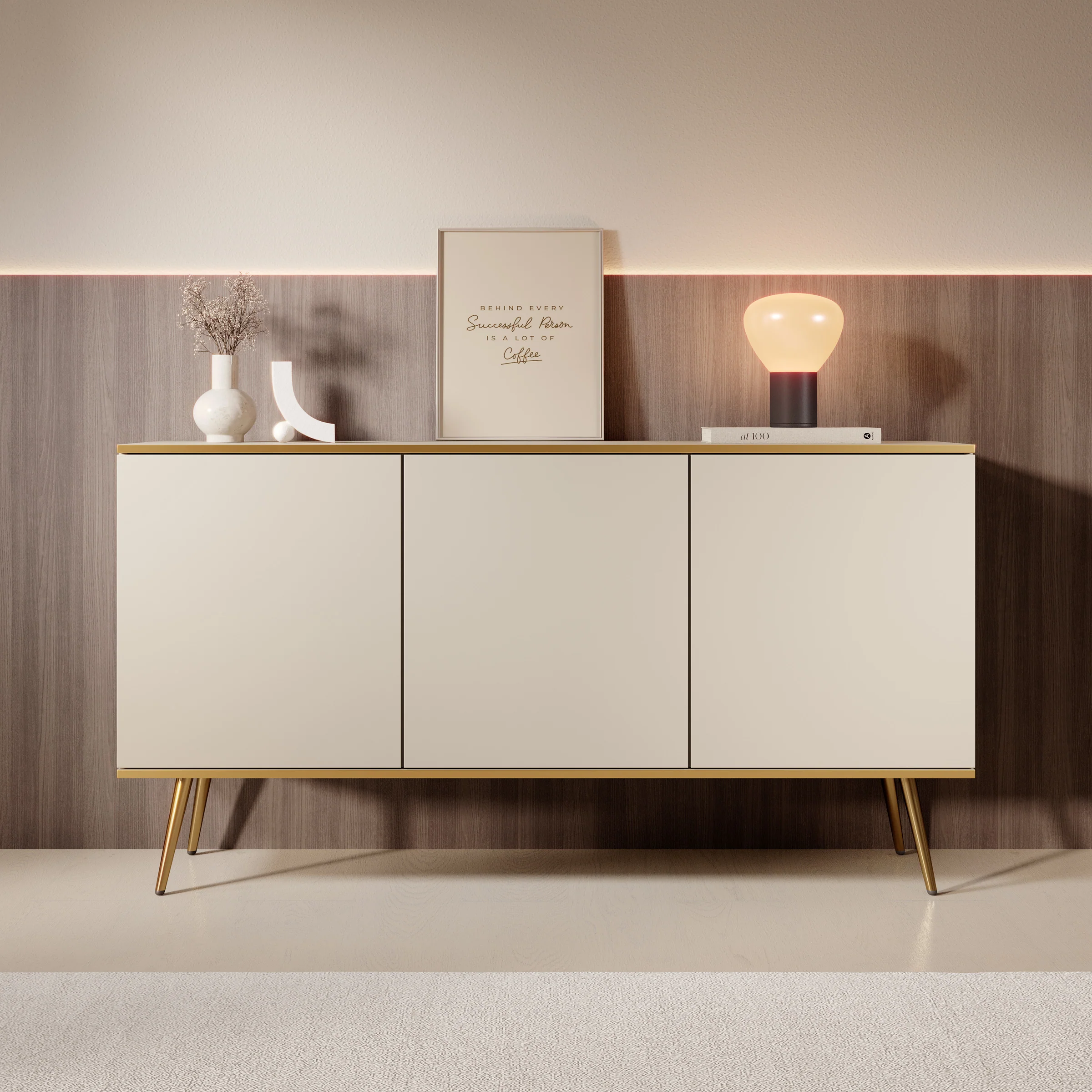 Orleans - Dressoir - Beige - 160x39x85 cm - Image 3