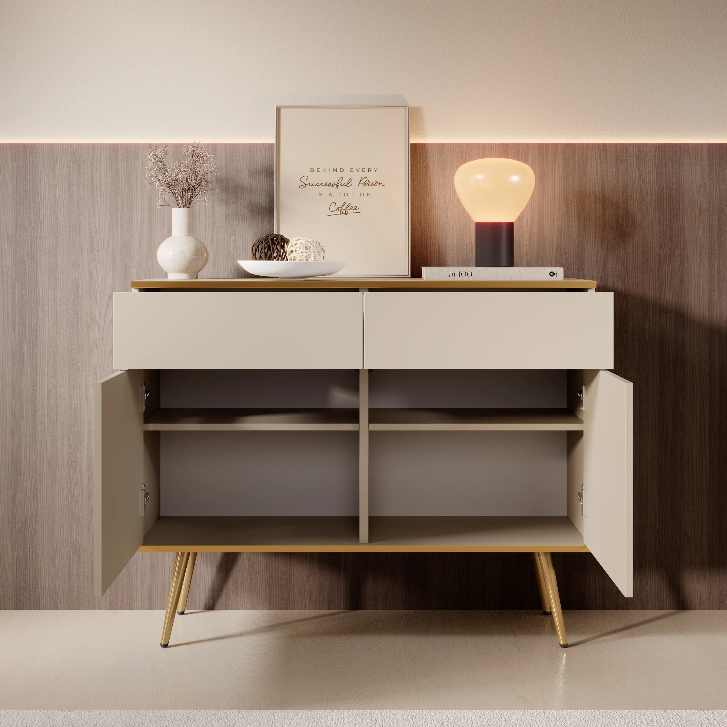 Orleans - Dressoir - Beige - 107x39x85 cm - Image 2