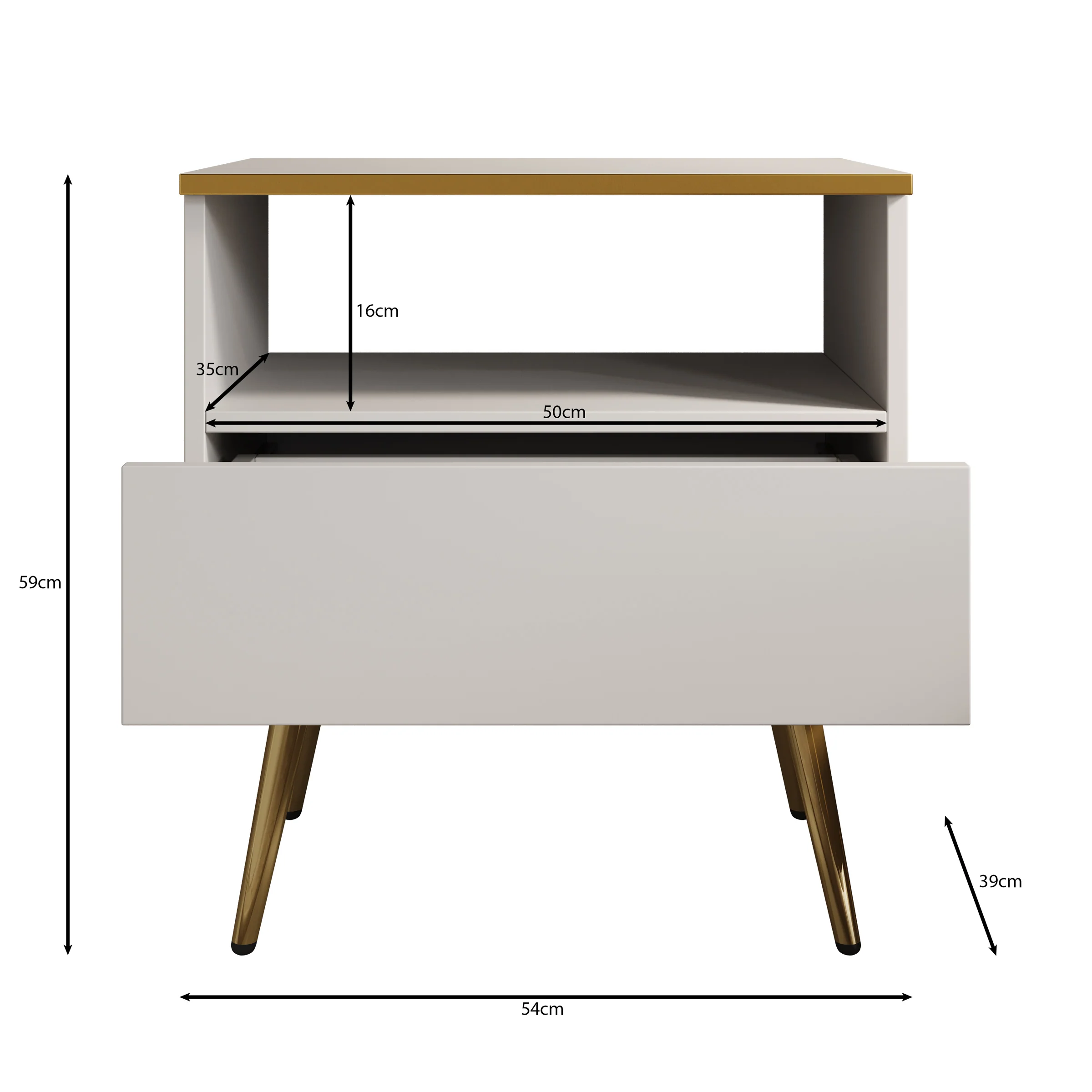 Orleans - Nachtkastje - Beige - 54x39x59 cm - Image 4
