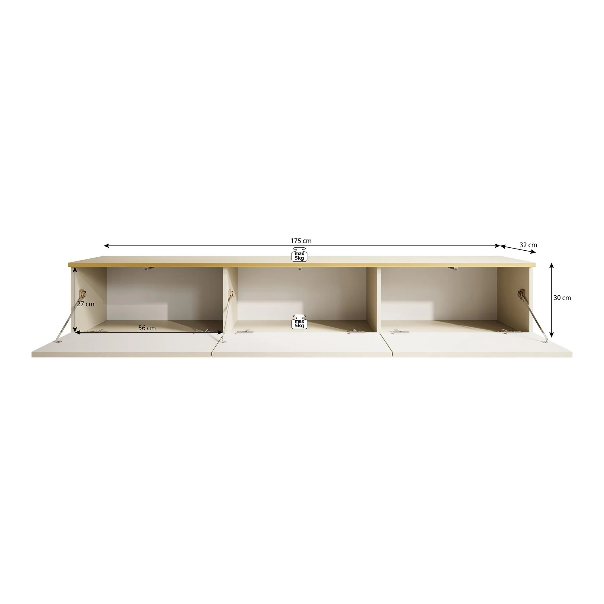 Orleans - TV-Meubel - Zwart marmerlook - 175x32x30 cm - Image 5
