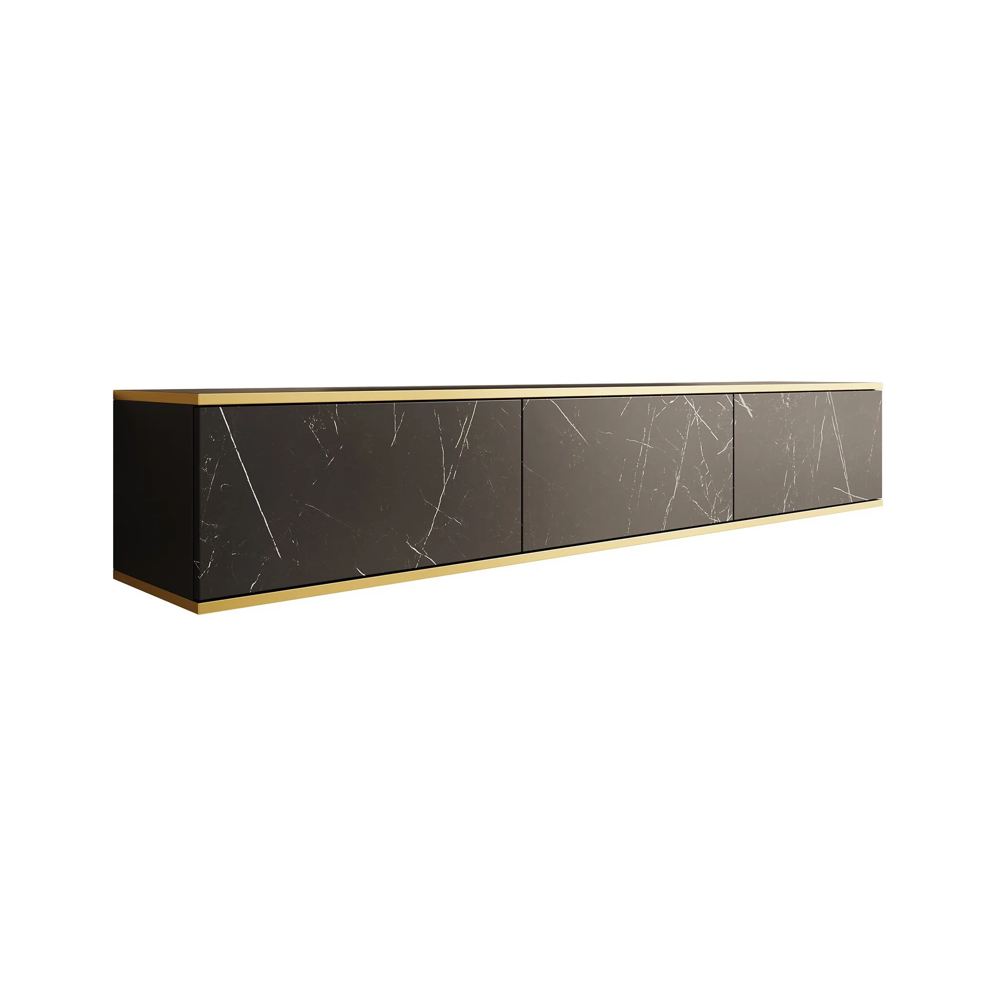 Orleans - TV-Meubel - Zwart marmerlook - 175x32x30 cm - Image 6