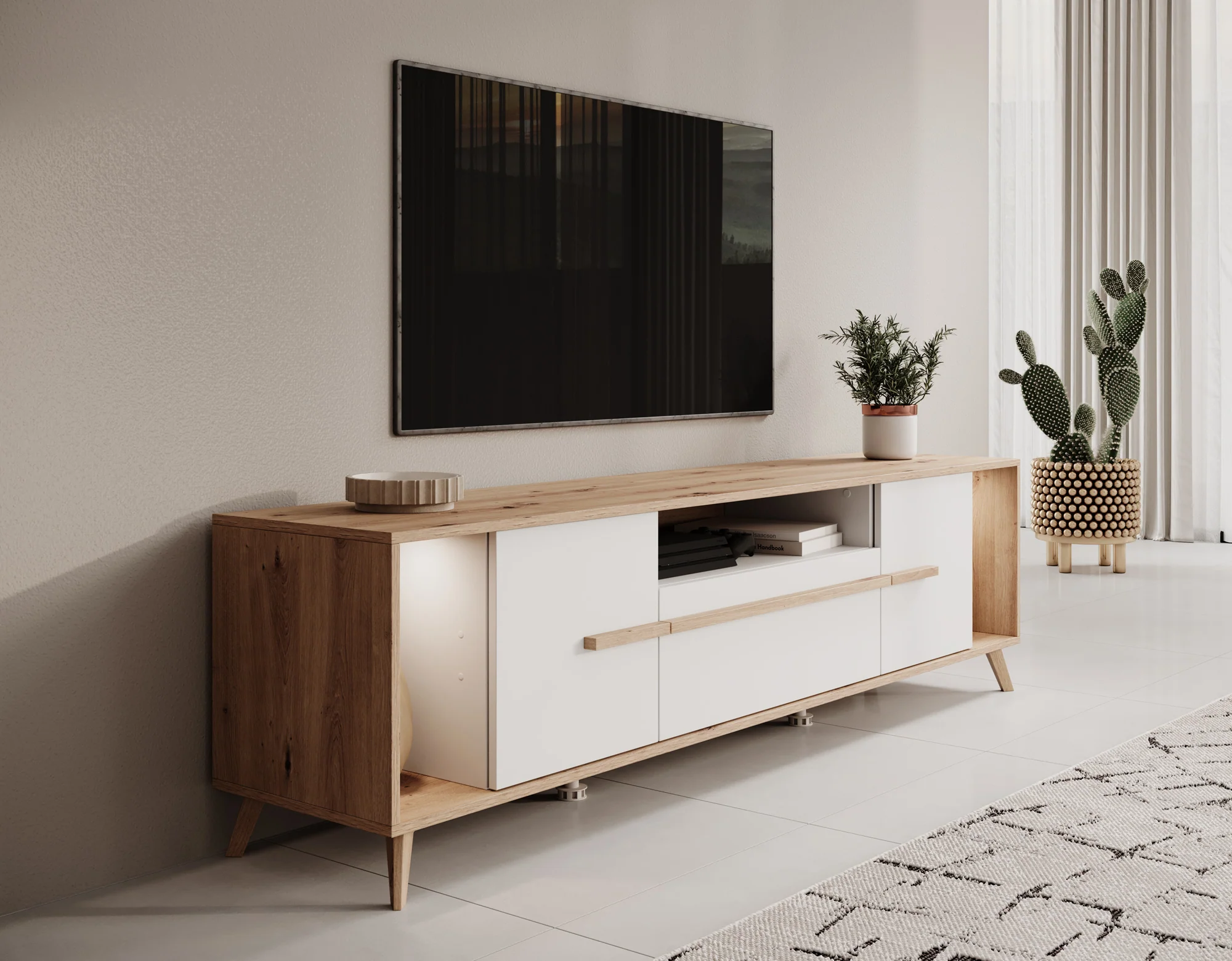 Oswald - TV-Meubel - Wit - 189 cm - Image 4