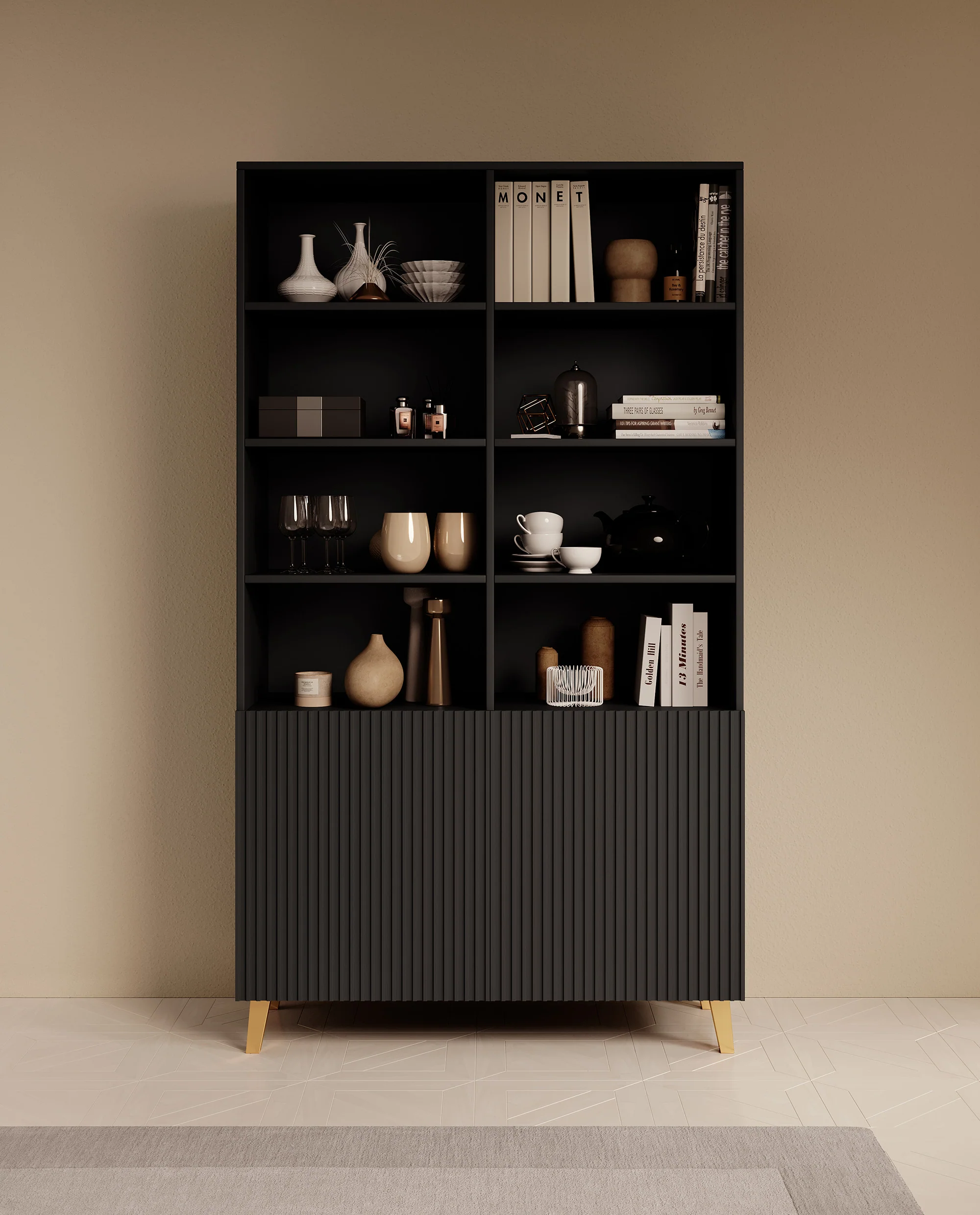 Palamos - Boekenkast - Mat zwart - 100x40x177 cm - Image 3