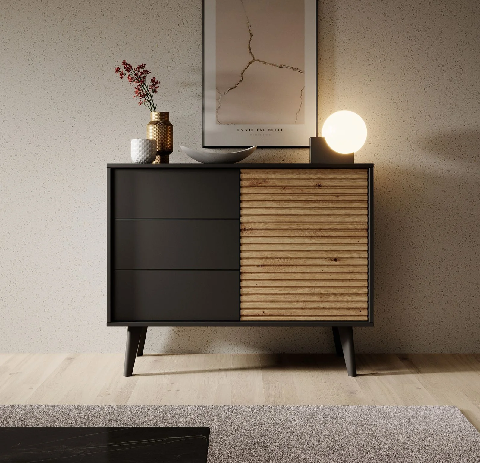 Palladium - Dressoir - Eiken/zwart - 104x39x83 cm - Image 2