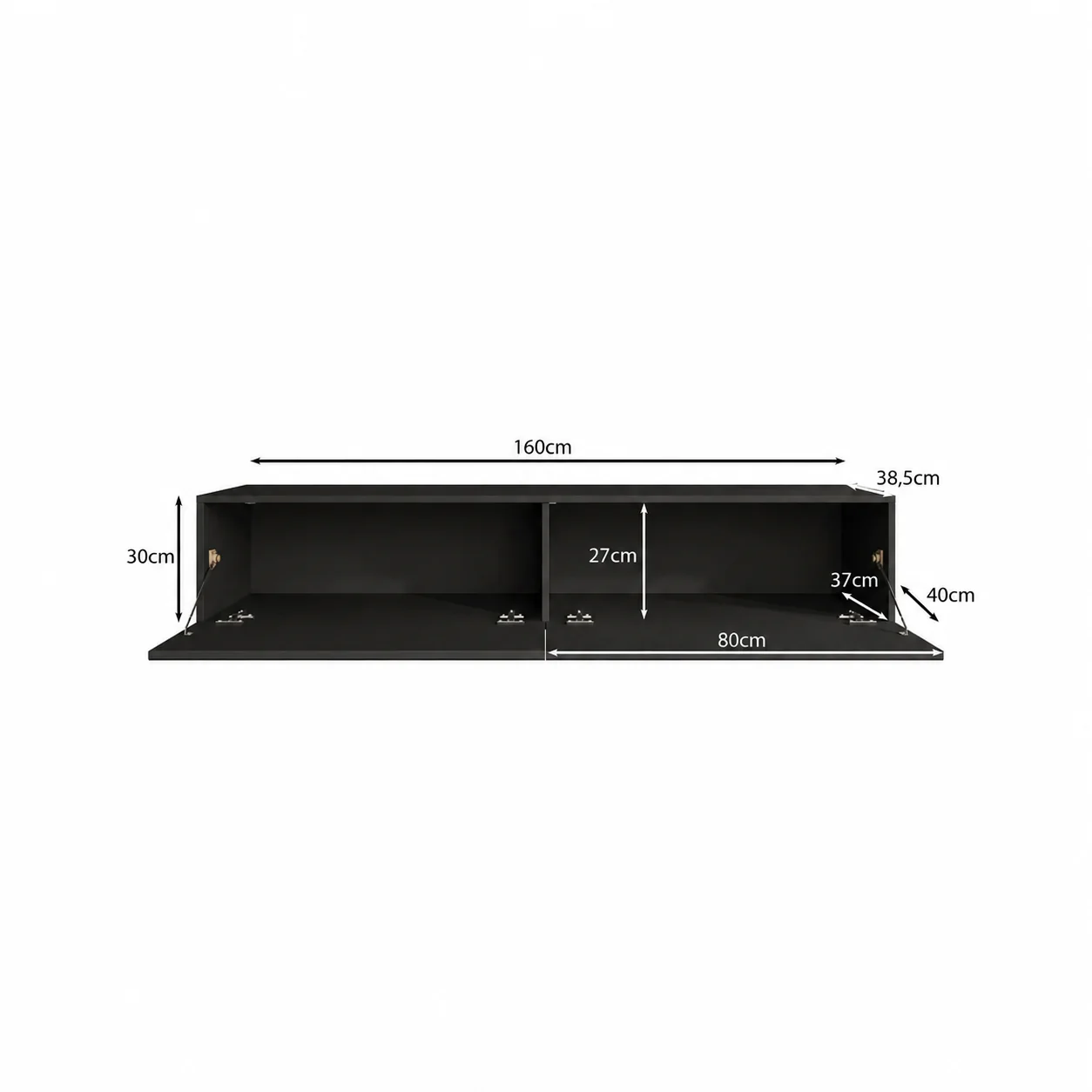 Palm - TV-Meubel - Mat zwart - 160x40x30 cm - Image 6